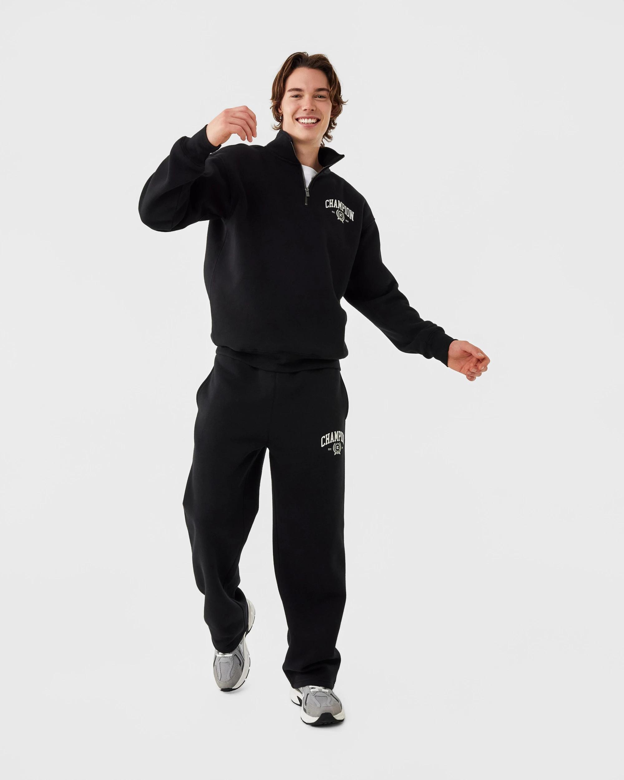 2 Champion Varsity Mens Straight Leg Trackpants Black, 2 of 7