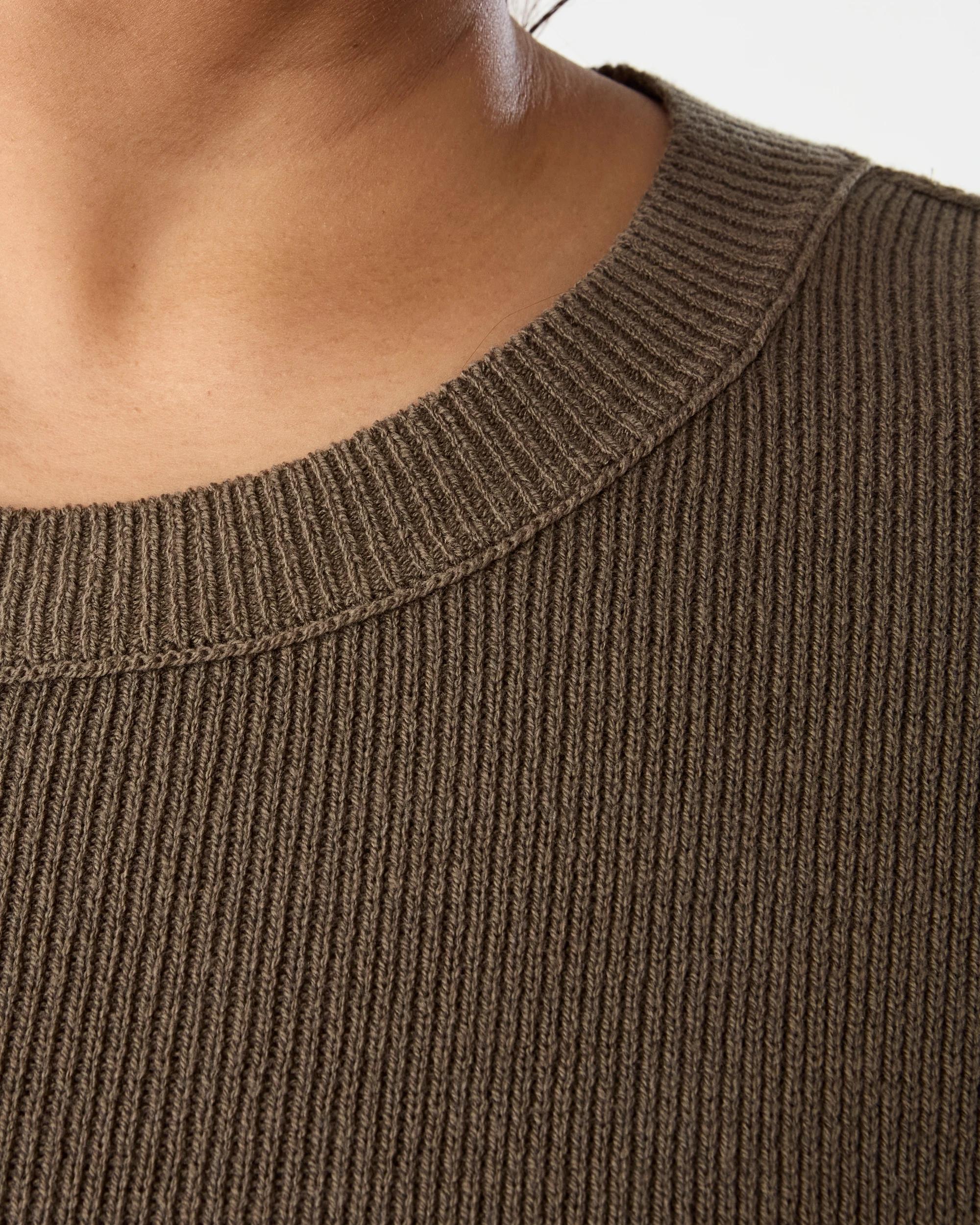 5 Curve Oversized Crew Neck Jumper Deep Olive, 5 of 7