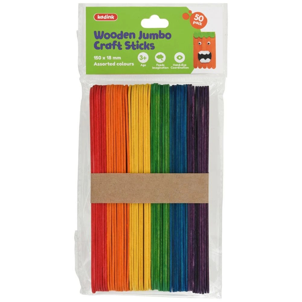 1 Kadink Jumbo Craft Sticks Colour 50 Pack, 1 of 4