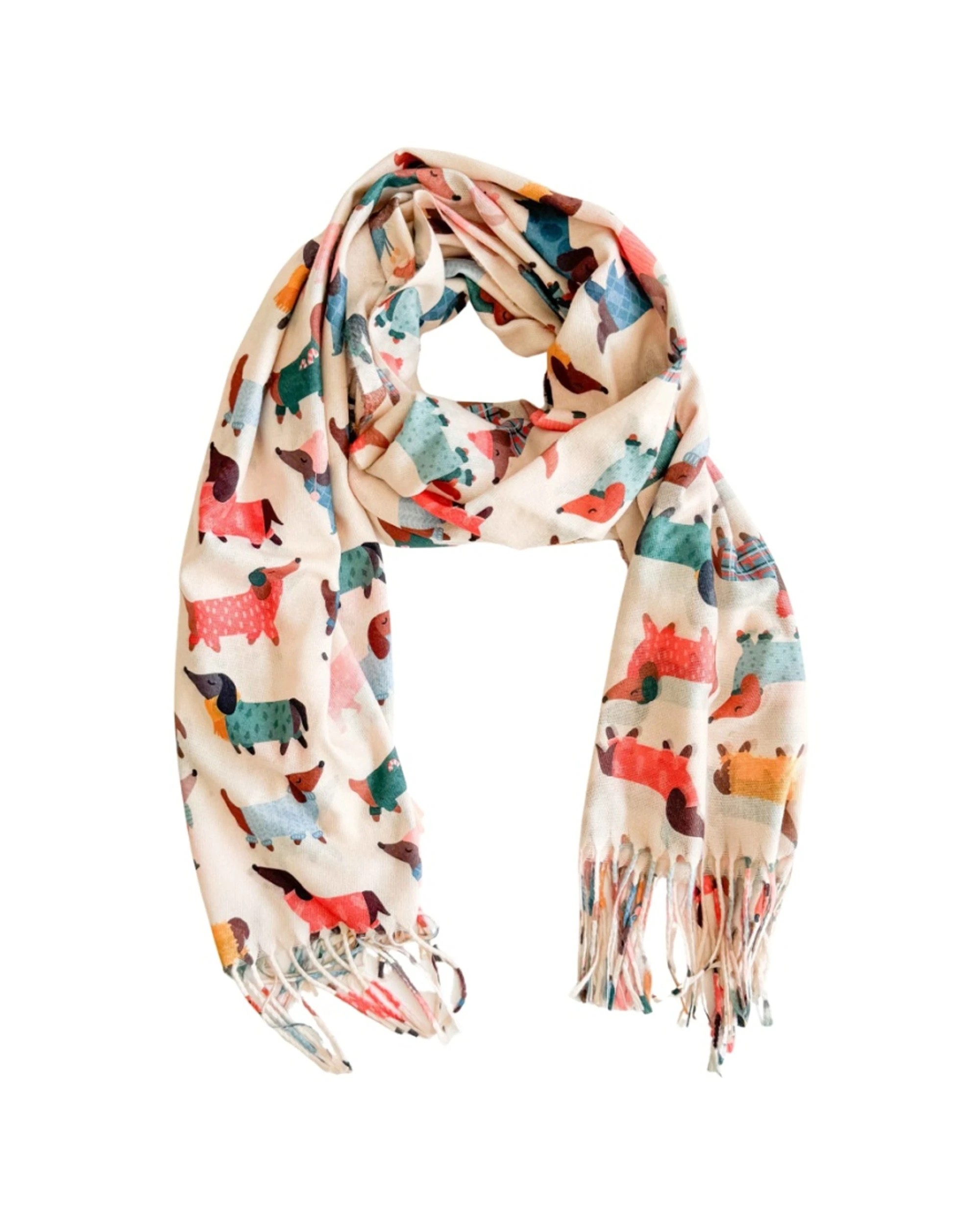 1 Urban Products Dashy Dog Scarf Soft Fabric Fringed Edge 180cm - Multi, 1 of 1