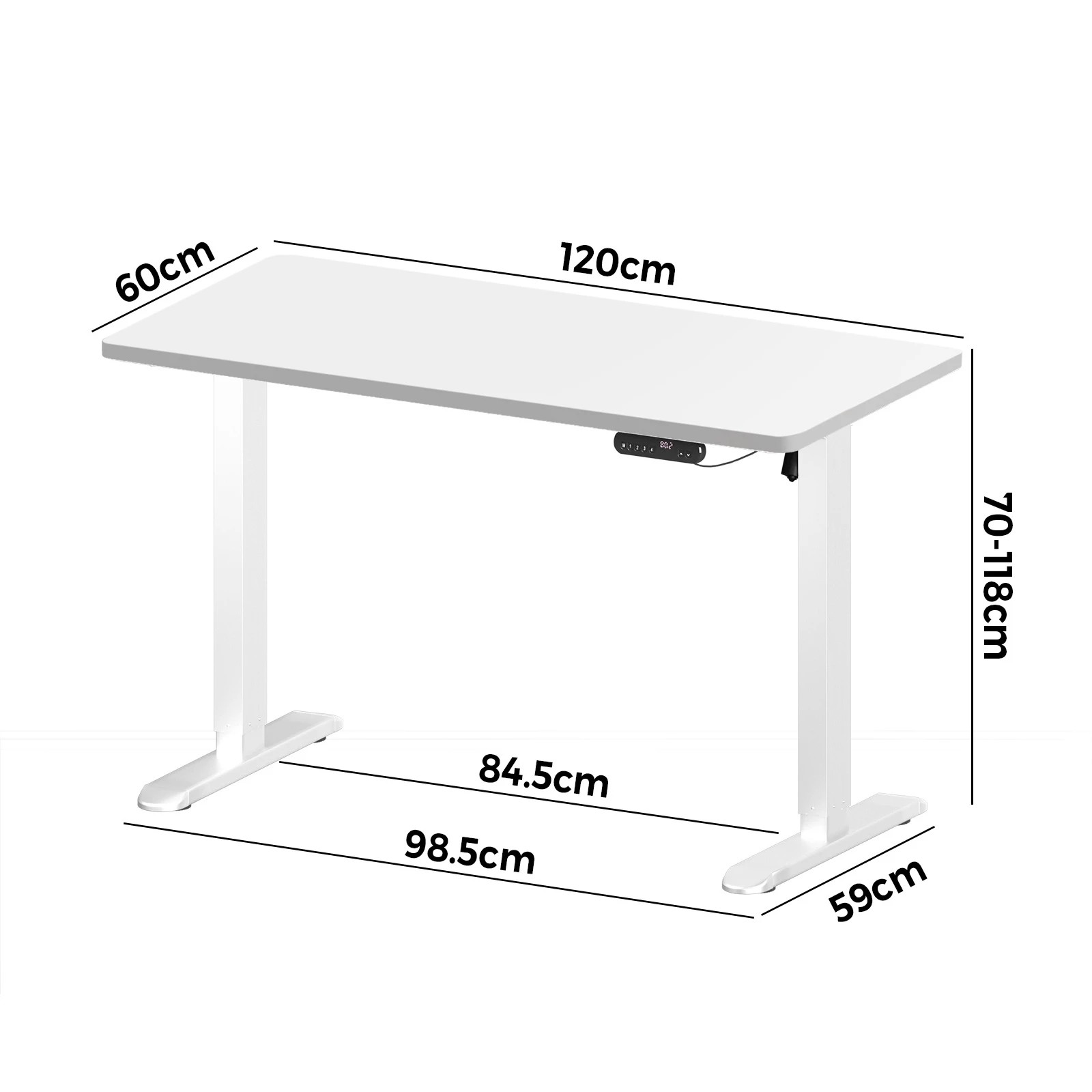 4 Oikiture 120cm Electric Standing Desk Single Motor Height Adjustable Sit Stand Table
 - White, 4 of 4
