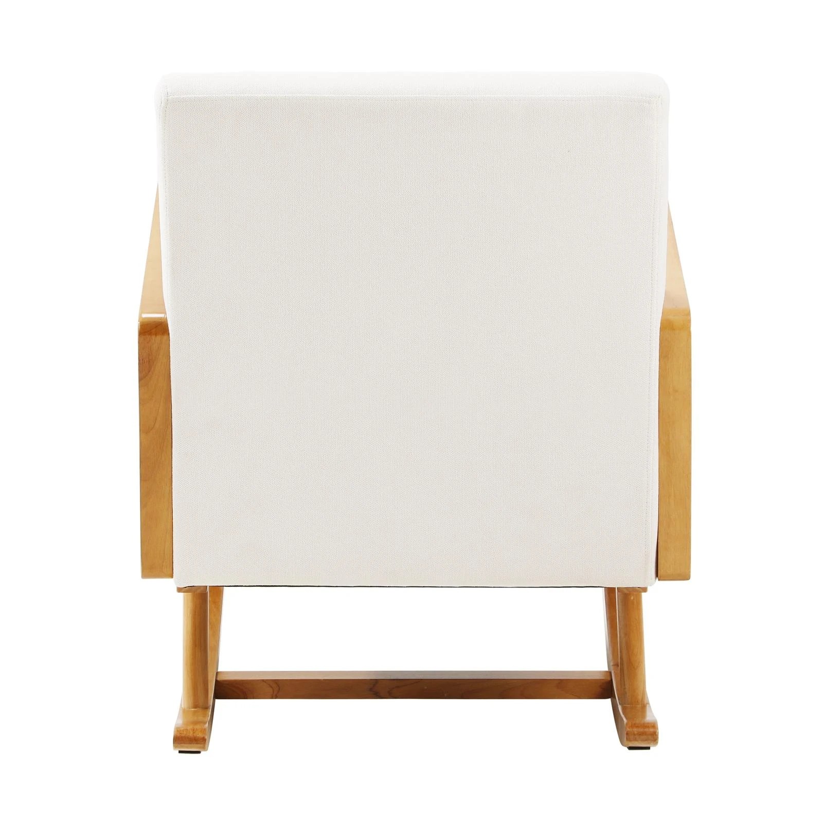 8 Oikiture Rocking Chair Nursing Armchair Linen Accent Chairs Pe Rattan
 - Beige, 8 of 10