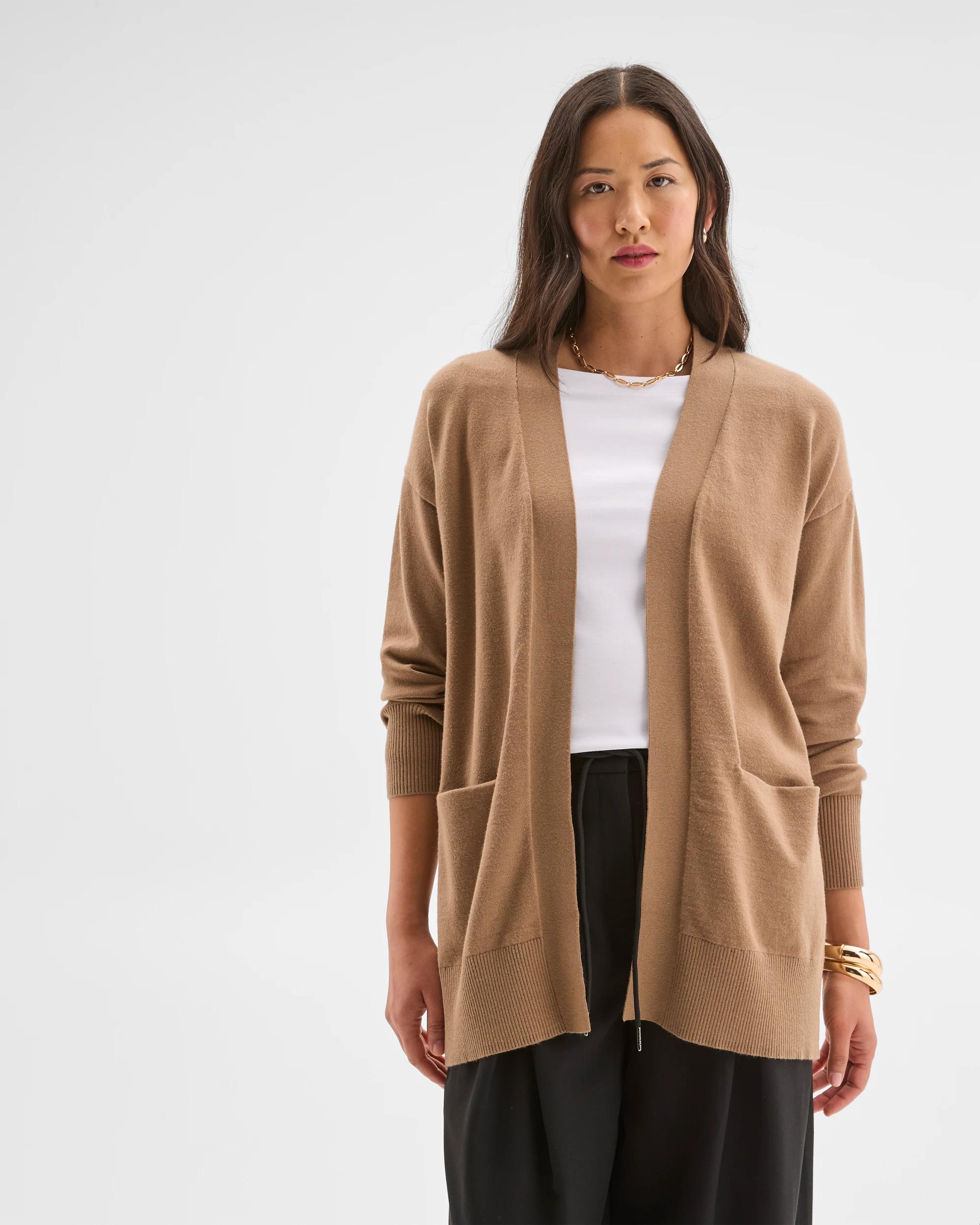 4 Preview Long Sleeve Edge To Edge Cardigan WARM SEPIA, 4 of 8