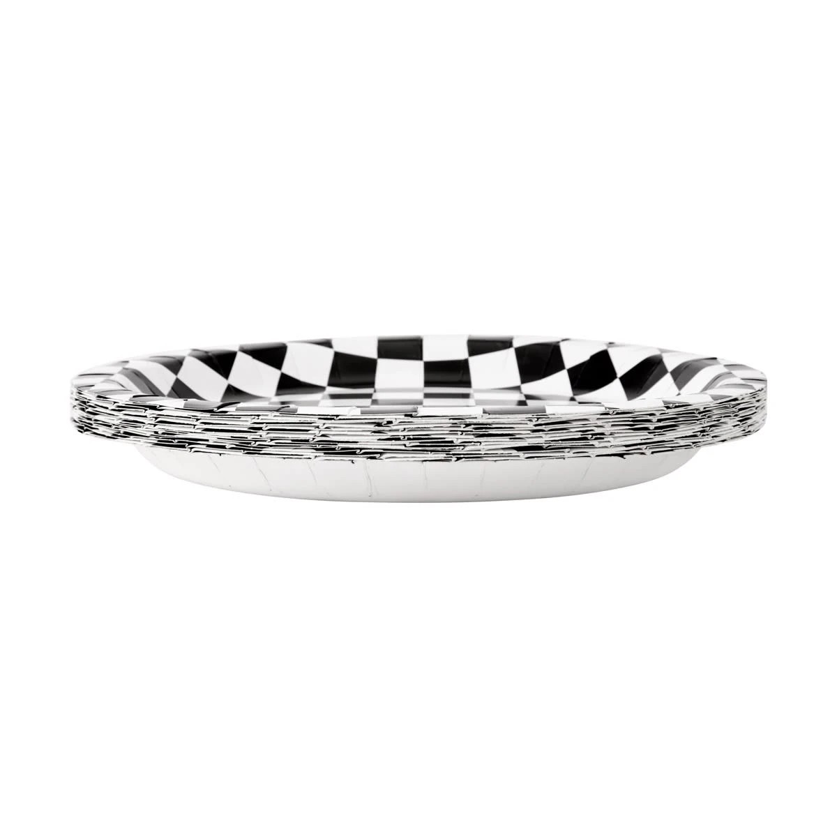 2 16 Piece Black and White Checkered Paper Plates, 2 of 4