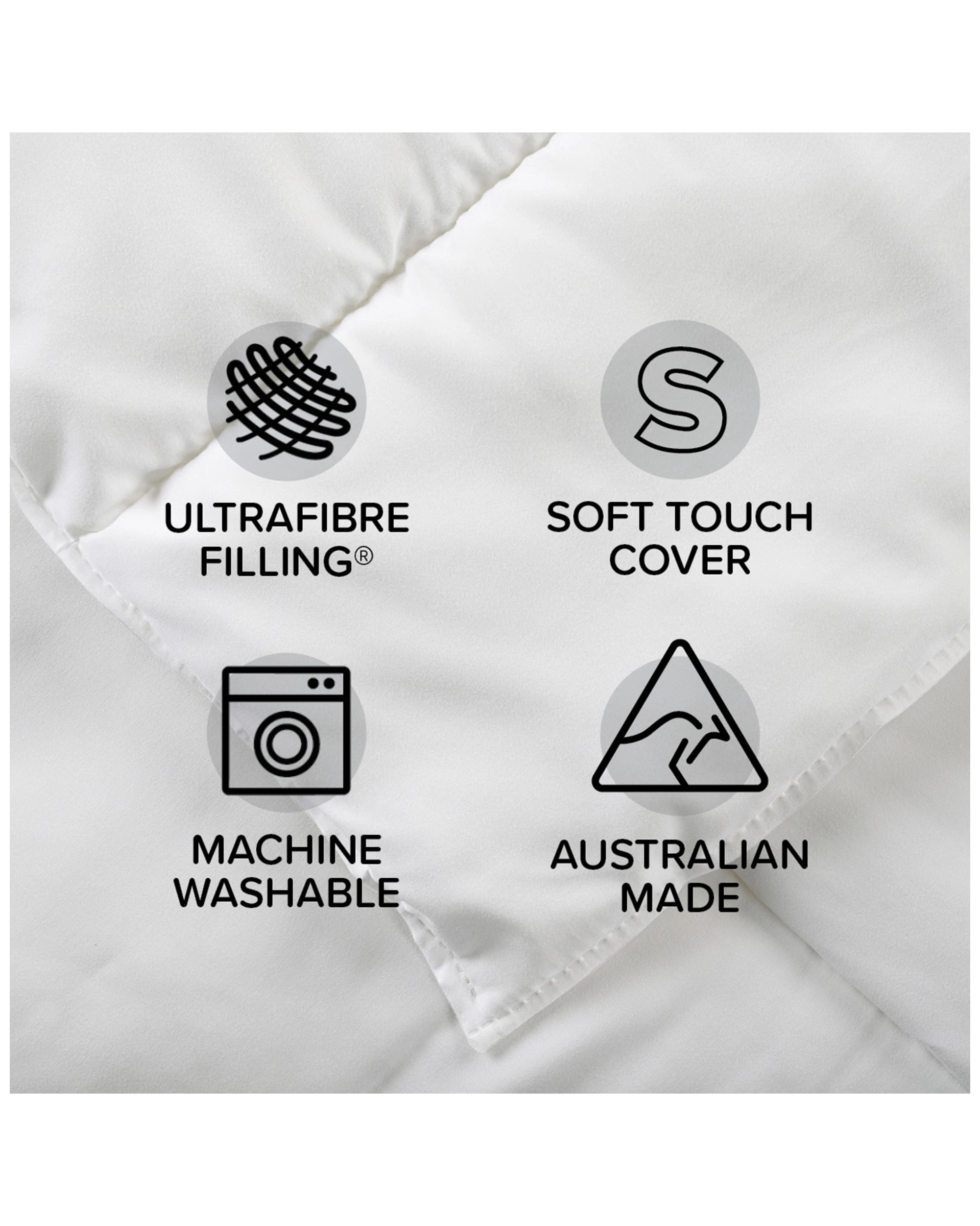 2 Tontine Good Night Soft Snuggly Quilt All Seasons King Bed Microfibre Machine Washable - King Bed - White, 2 of 5
