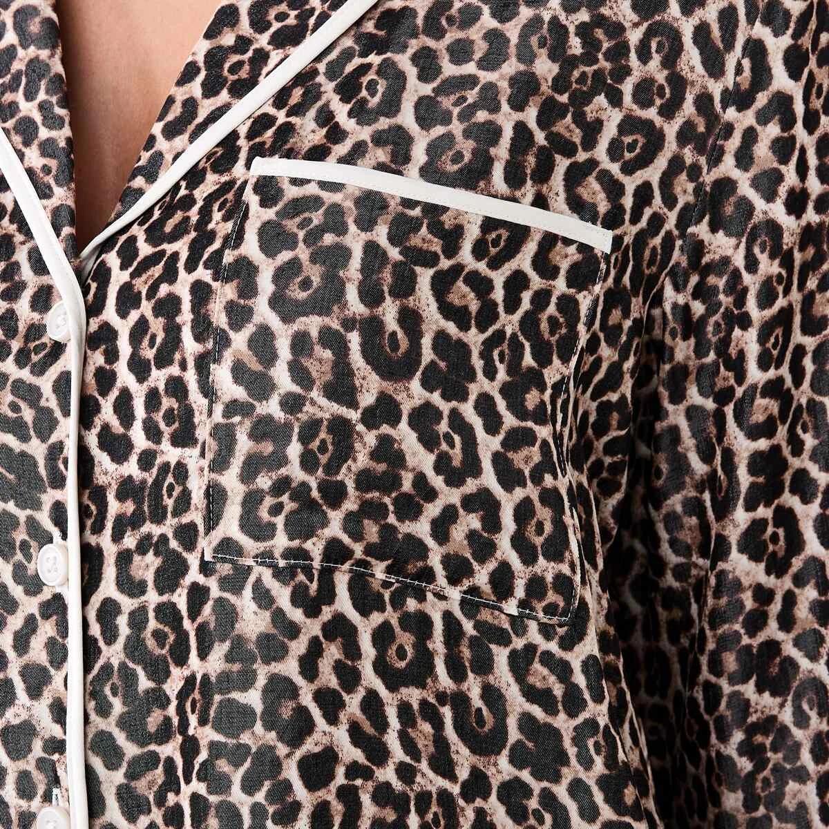 6 Matte Satin Long Sleeve Top and Pants Pyjama Set Leo Lrg, 6 of 8