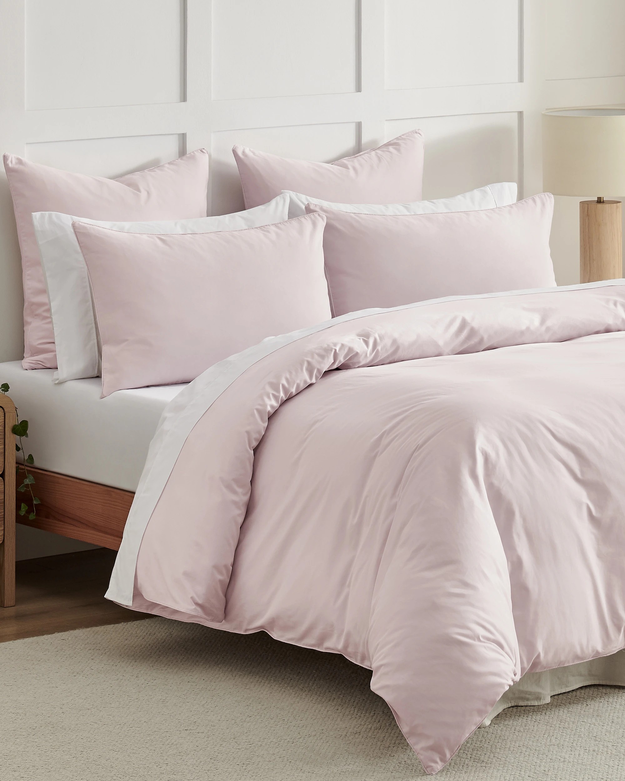 2 Dreamaker 400TC Premium Cotton Sateen Piped Quilt Cover Set - King Bed - Petal, 2 of 10