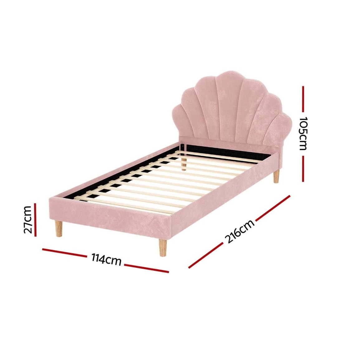 2 Artiss Bed Frame King Single Size - Pink, 2 of 7