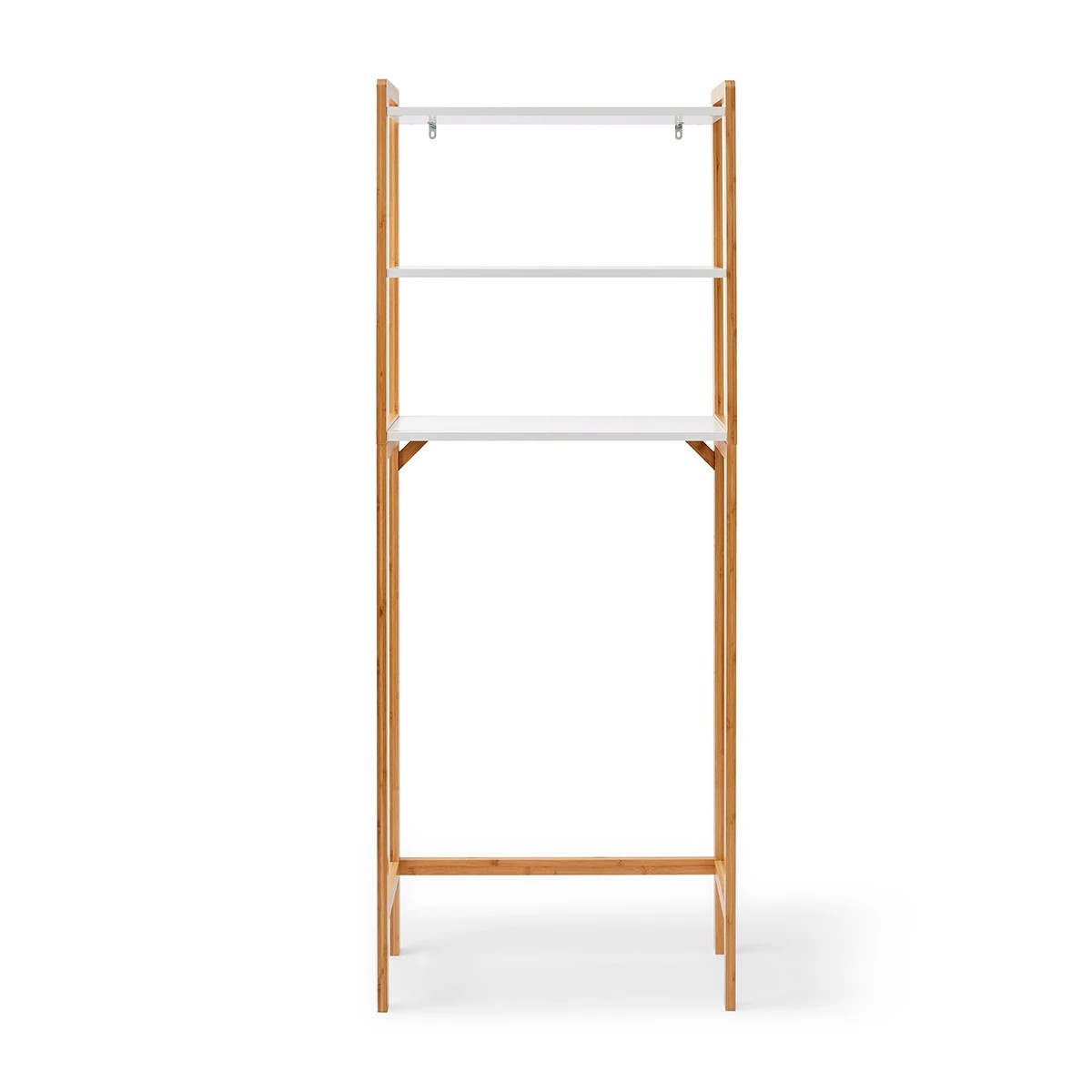 5 Bamboo and White Over Toilet Shelf Unit, 5 of 9