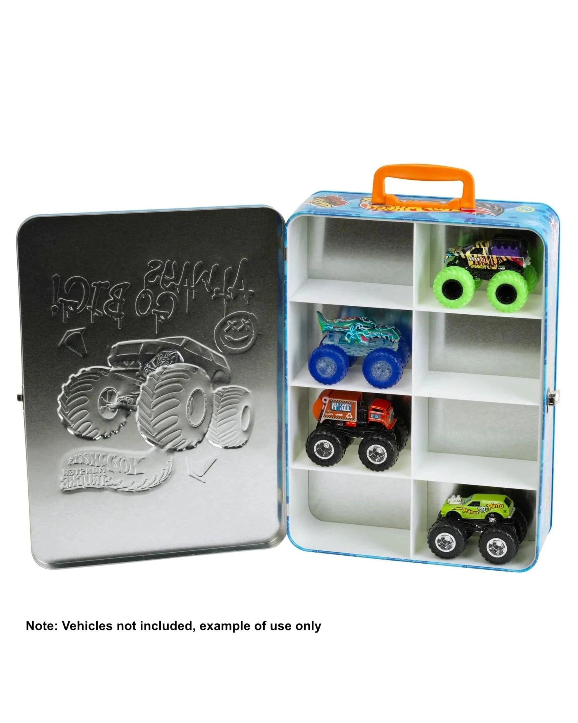 3 Theo Klein Hot Wheels Collector's Case Tin for 8 Monster Trucks, 3 of 3