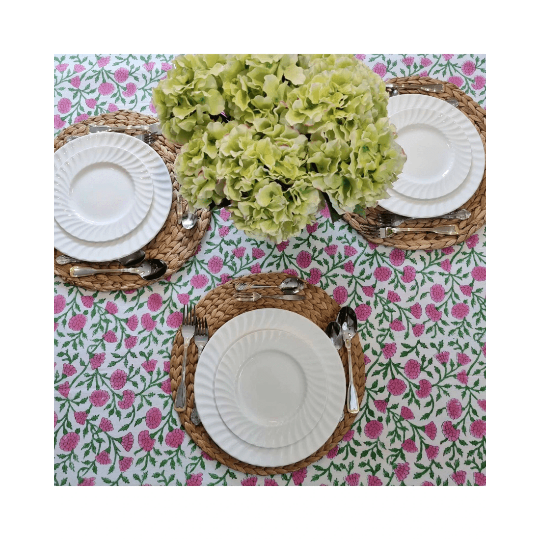 2 Kolka Rectangle Square Tablecloth Table Cover Flower Pattern Dining Table Cloth - Pink, 2 of 6