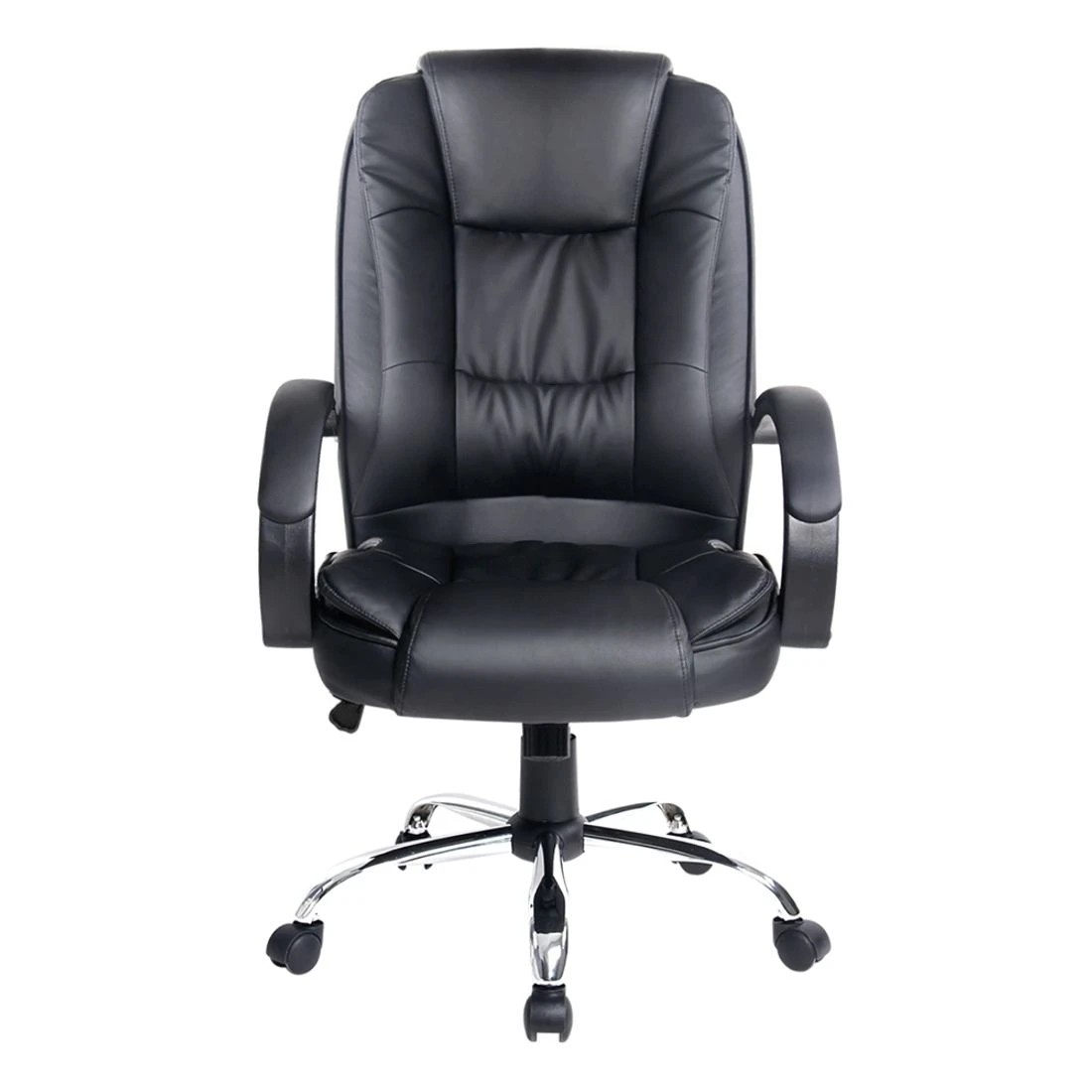 4 Artiss Executive Office Chair Leather Tilt - Black, 4 of 10