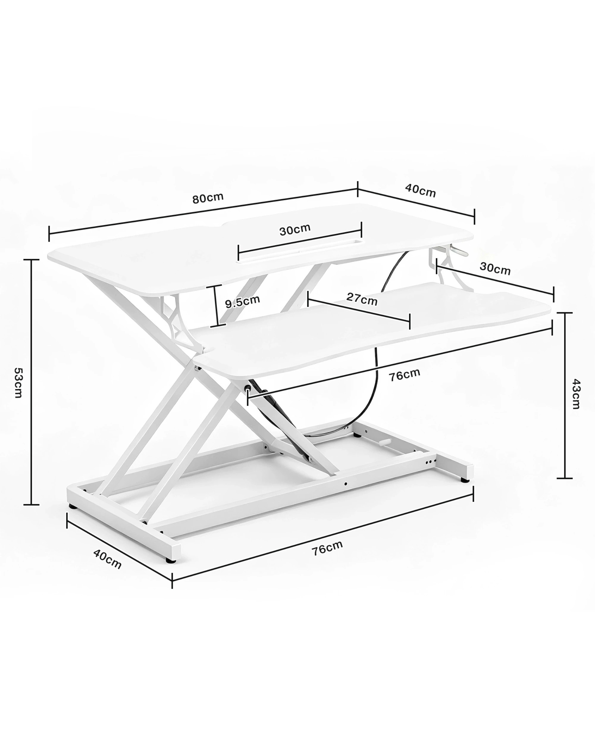 2 Advwin Sit Stand Desk Riser Height Adjustable w/Keyboard Tray, 2 of 10