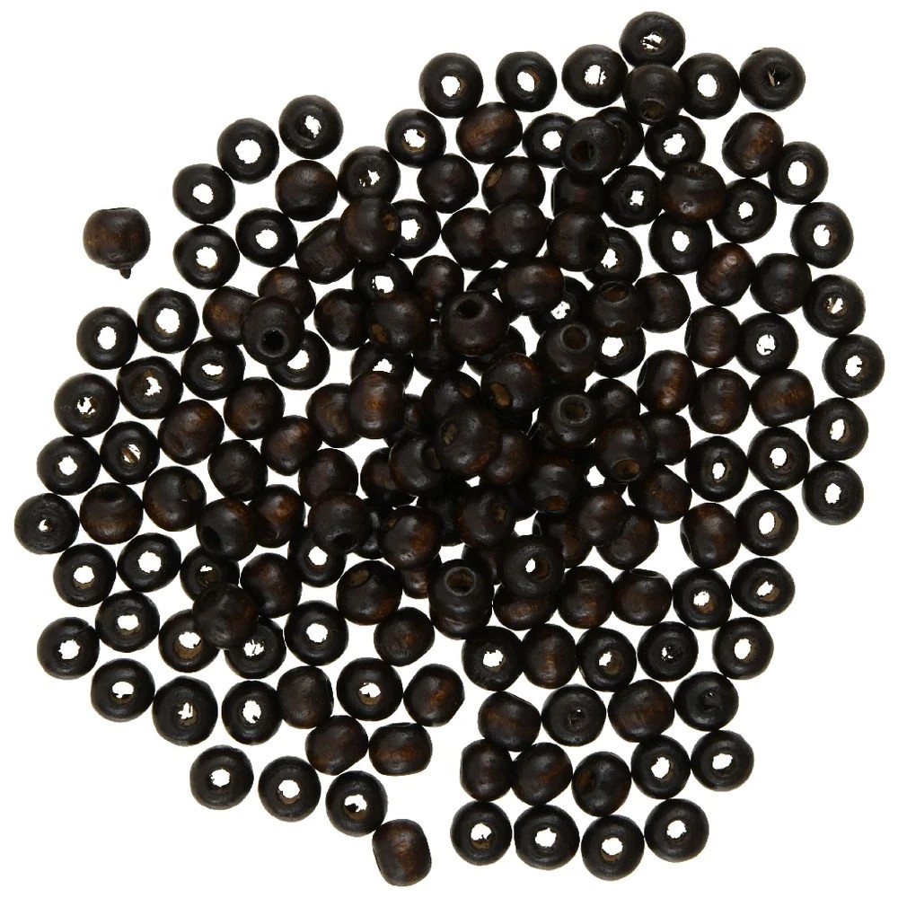 2 Born Round Wooden Beads 5mm Dark Brown 200 Pieces, 2 of 2