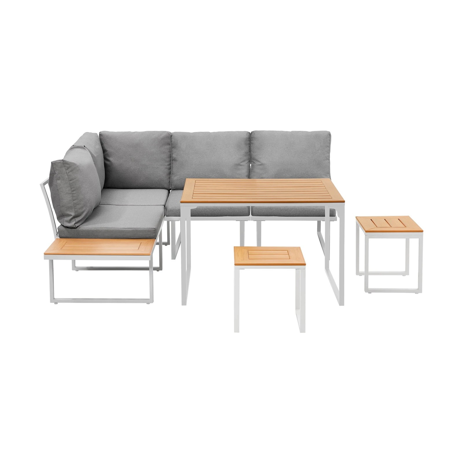 7 Livsip 6 Seater Outdoor Dining Sofa Set Lounge Furniture Patio Stool - Multi, 7 of 8