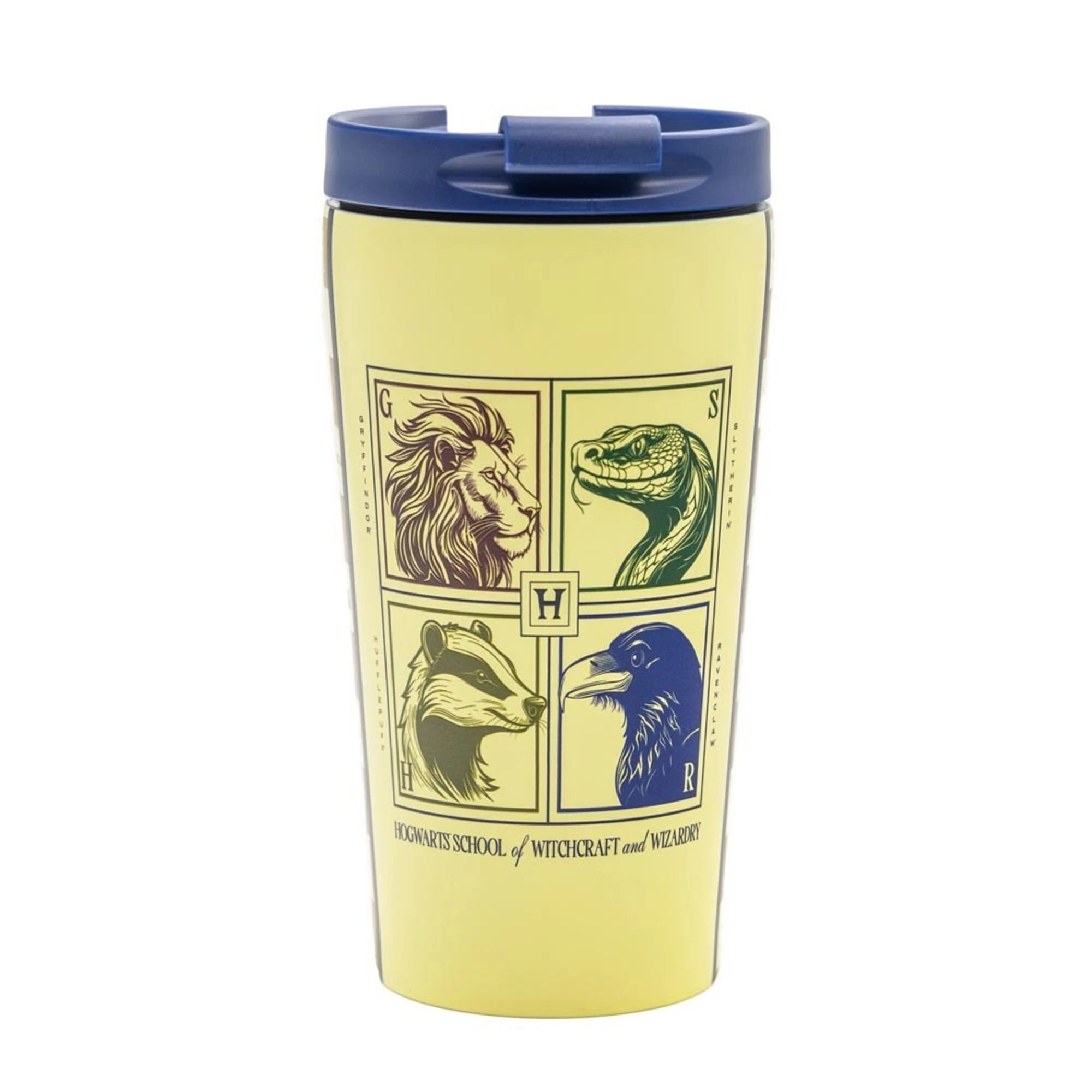 1 Harry Potter - Hogwarts House Portrait Travel Mug - Blue,Yellow, 1 of 3