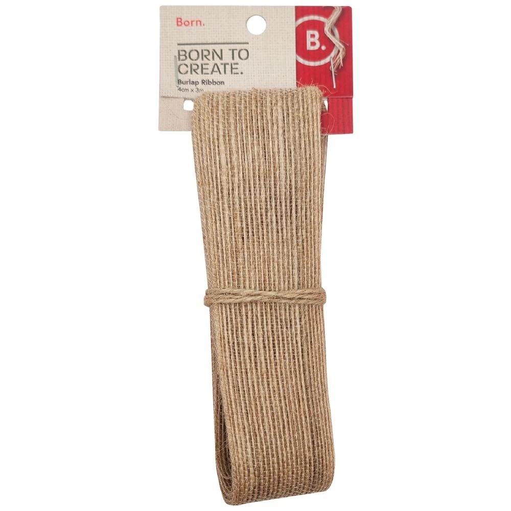 1 Born Burlap Ribbon 3m Natural, 1 of 2