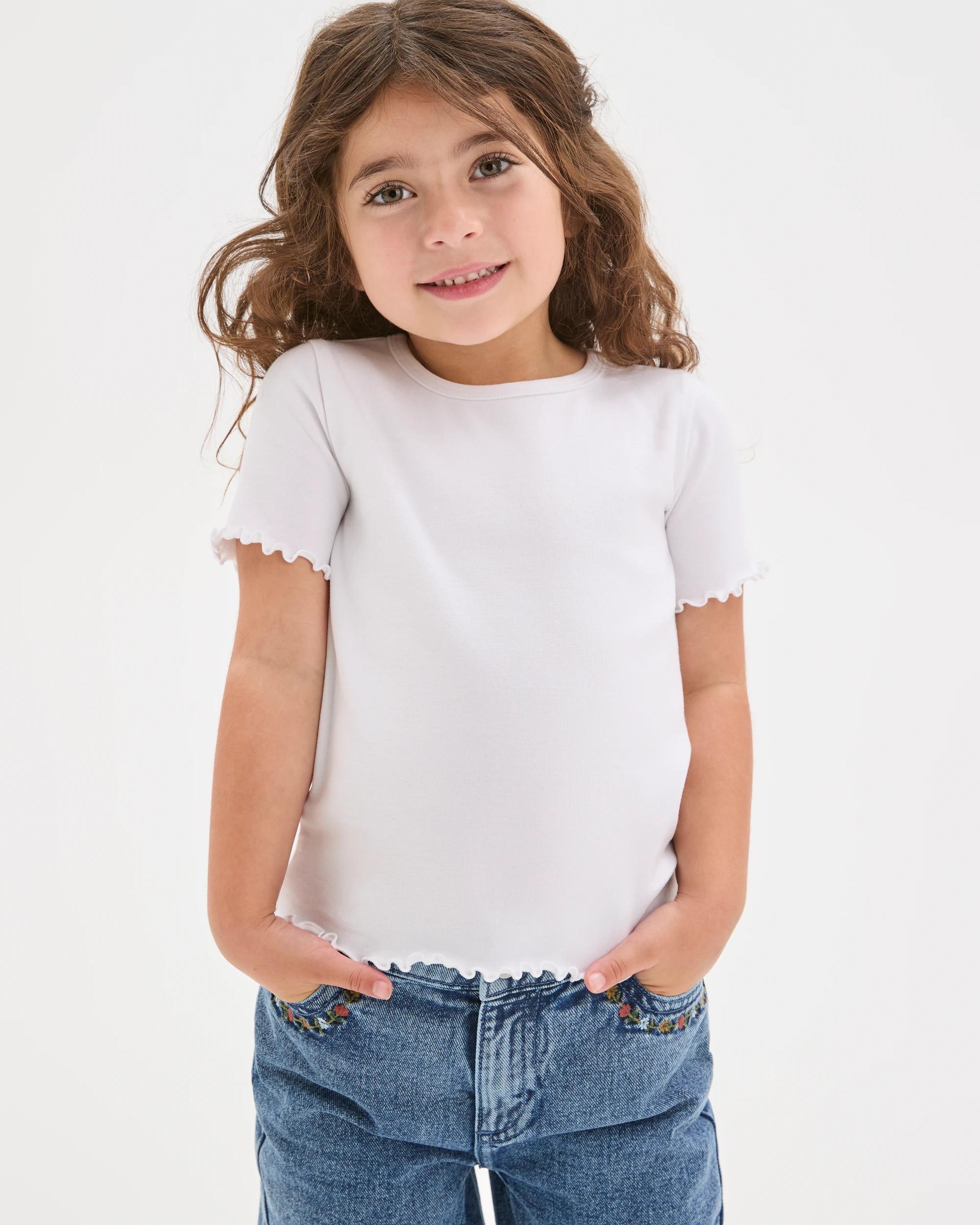 1 Target Kids Australian Cotton Essential T-Shirt SOLID WHITE, 1 of 6