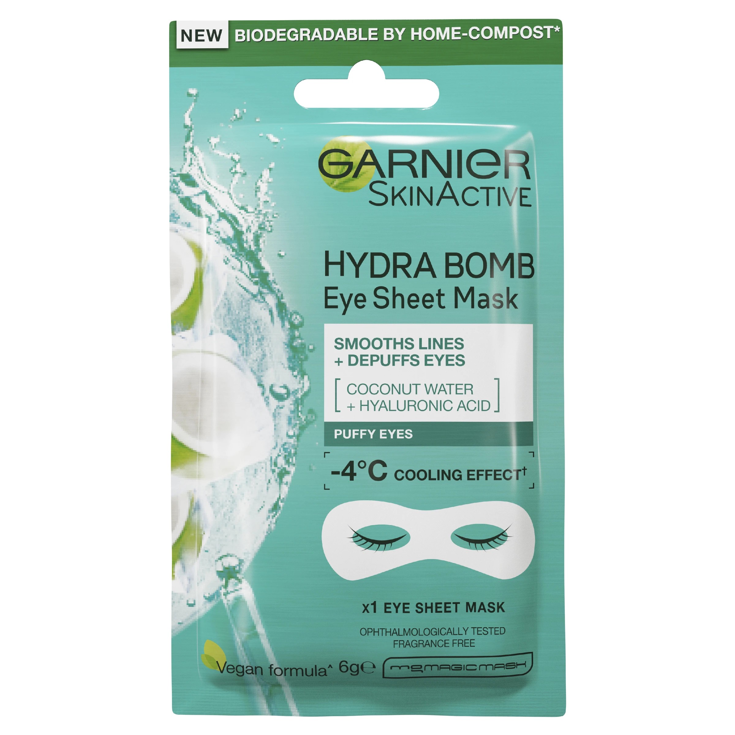 1 Garnier SkinActive Hydra Bomb Eye Sheet Mask 6g - Hyaluronic Acid and Coconut Water, 1 of 9