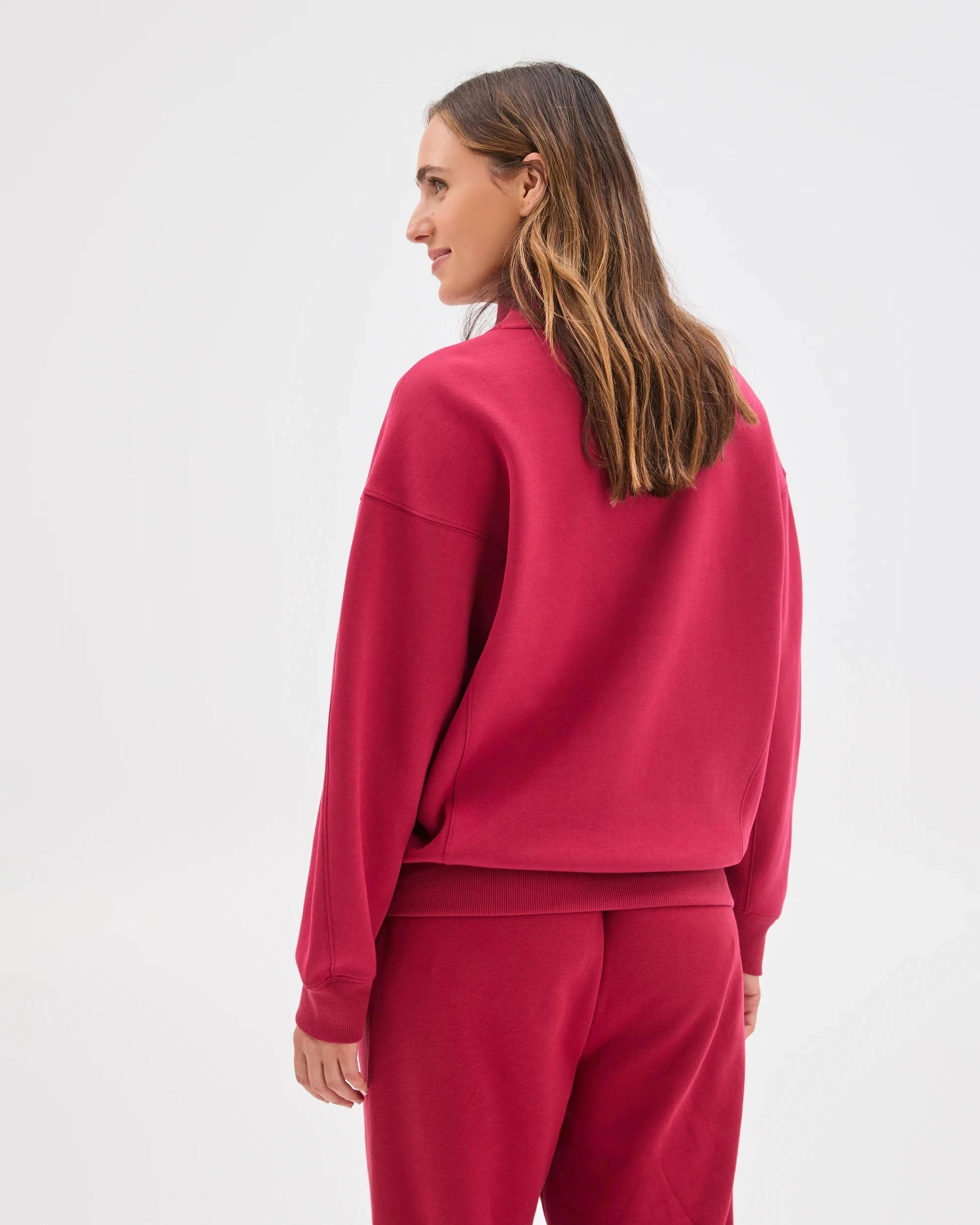 7 Target Active Australian Cotton Blend Cocoon 1/4 Zip Fleece Jumper DARK RED, 7 of 7
