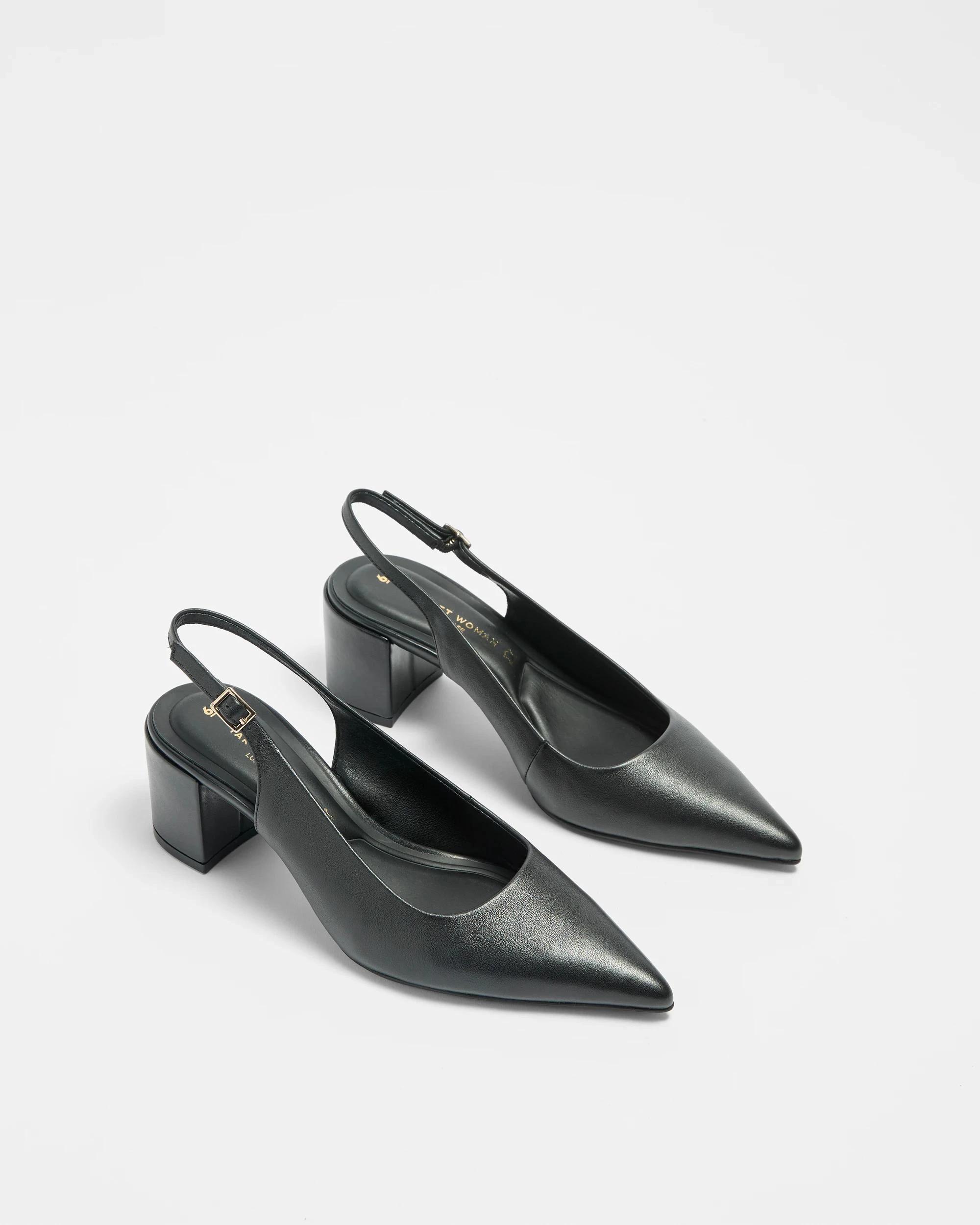 3 Target Womens Genuine Leather Point Block Heel - Daria BLACK, 3 of 3