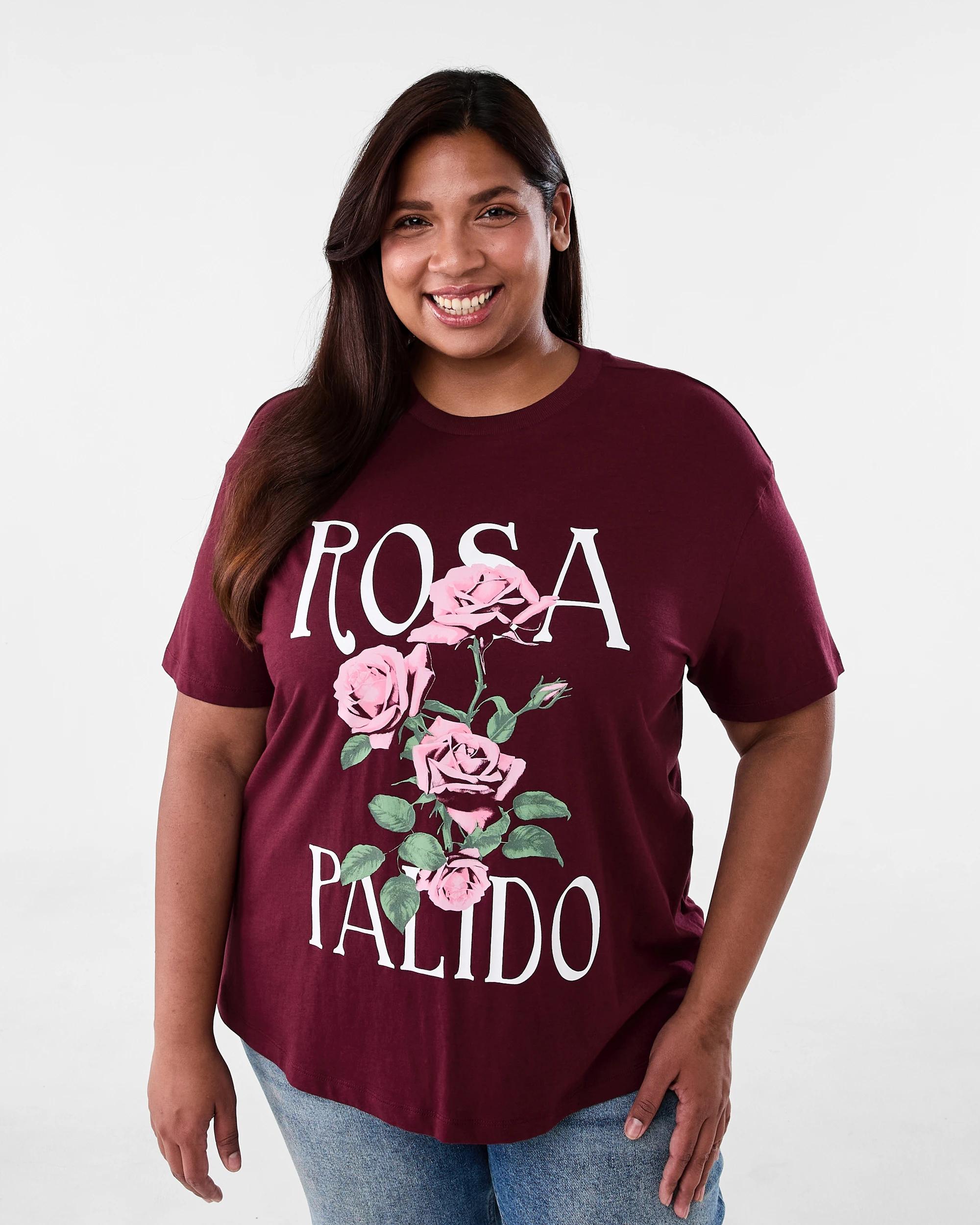 1 Curve Short Sleeve Boyfriend T-shirt Rosa, 1 of 6