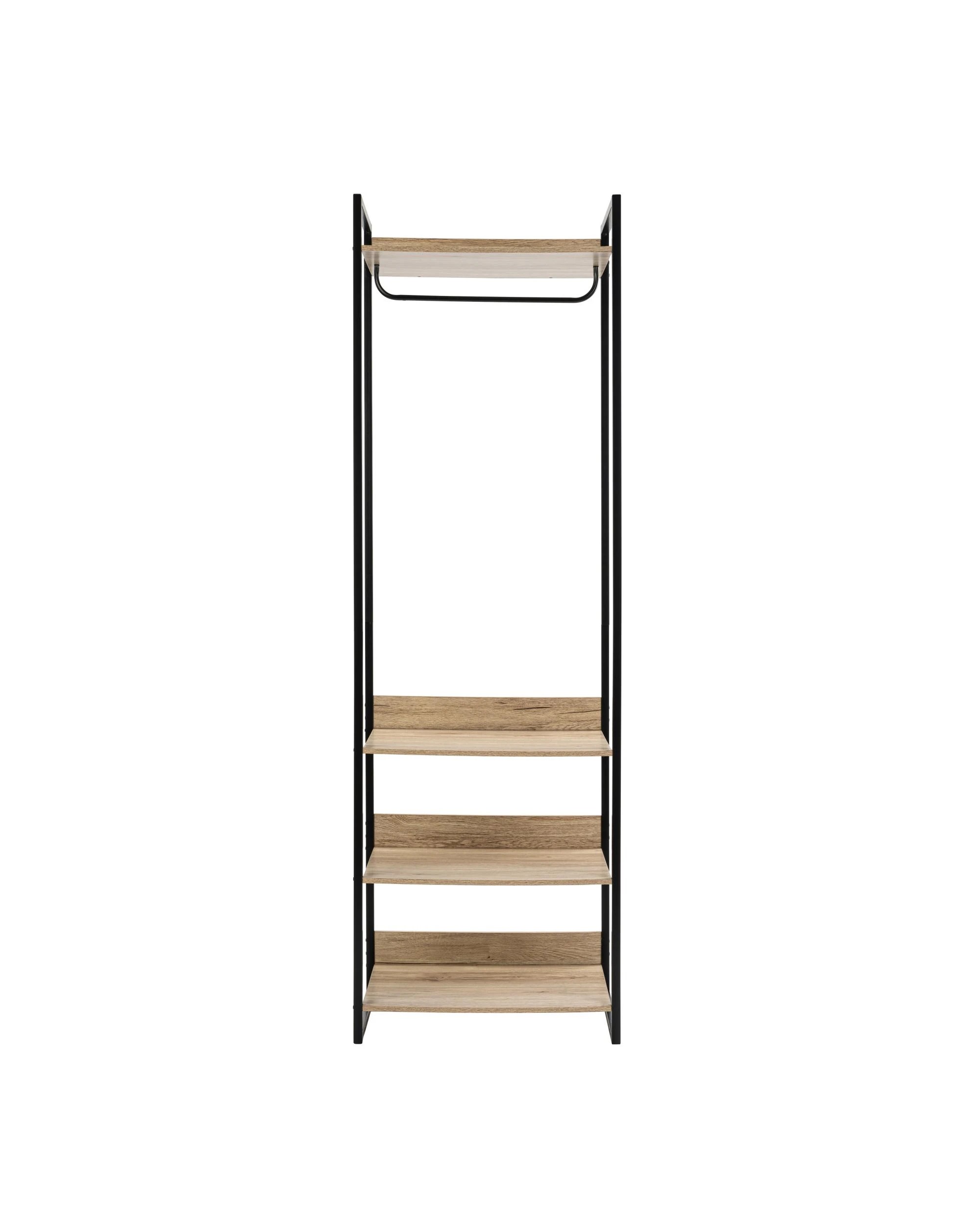 4 Kodu Open Wardrobe Clothes Hanger Shelving - Black, 4 of 8