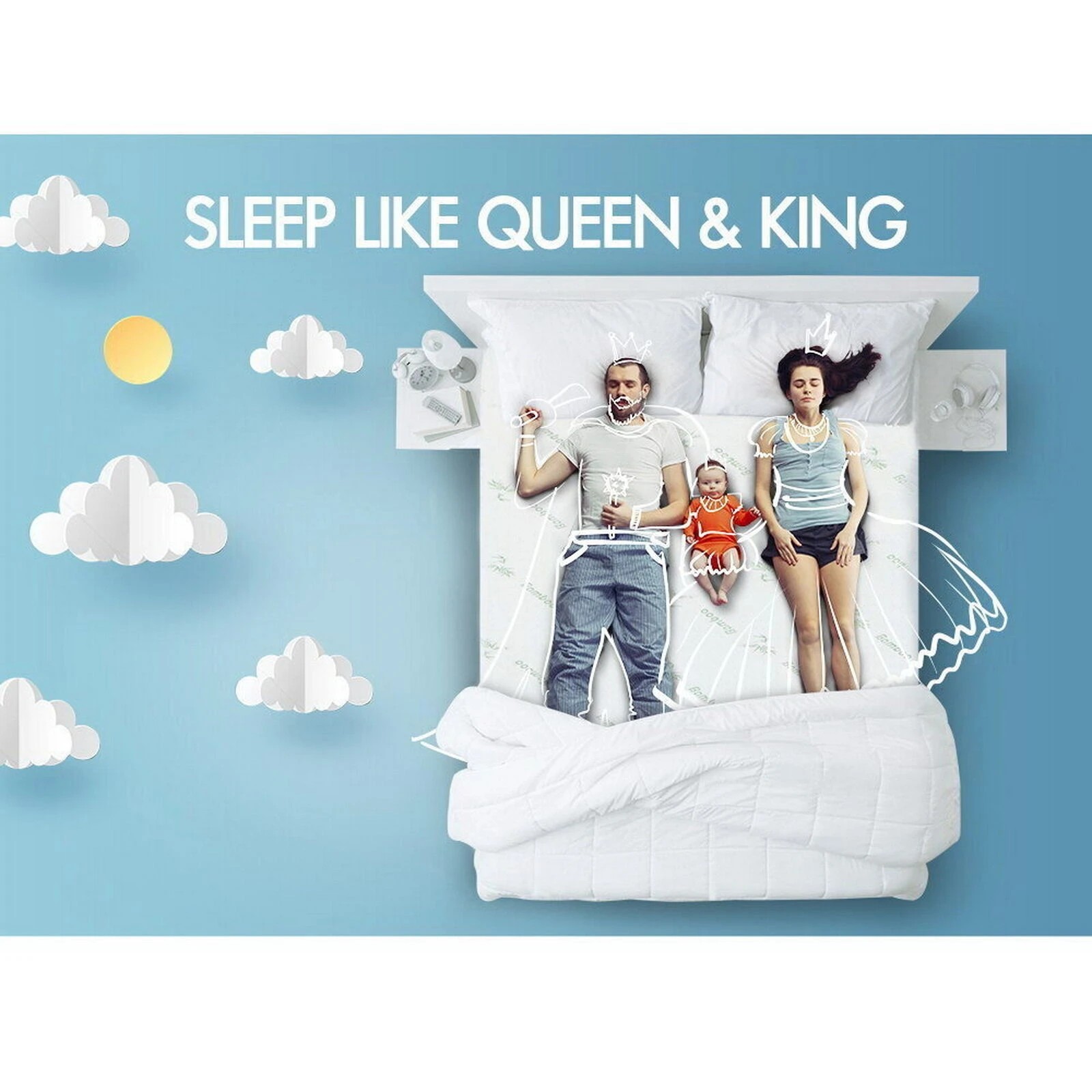 10 Starry Eucalypt Memory Foam Mattress Topper 7-Zone 8cm - King Single Bed, 10 of 10