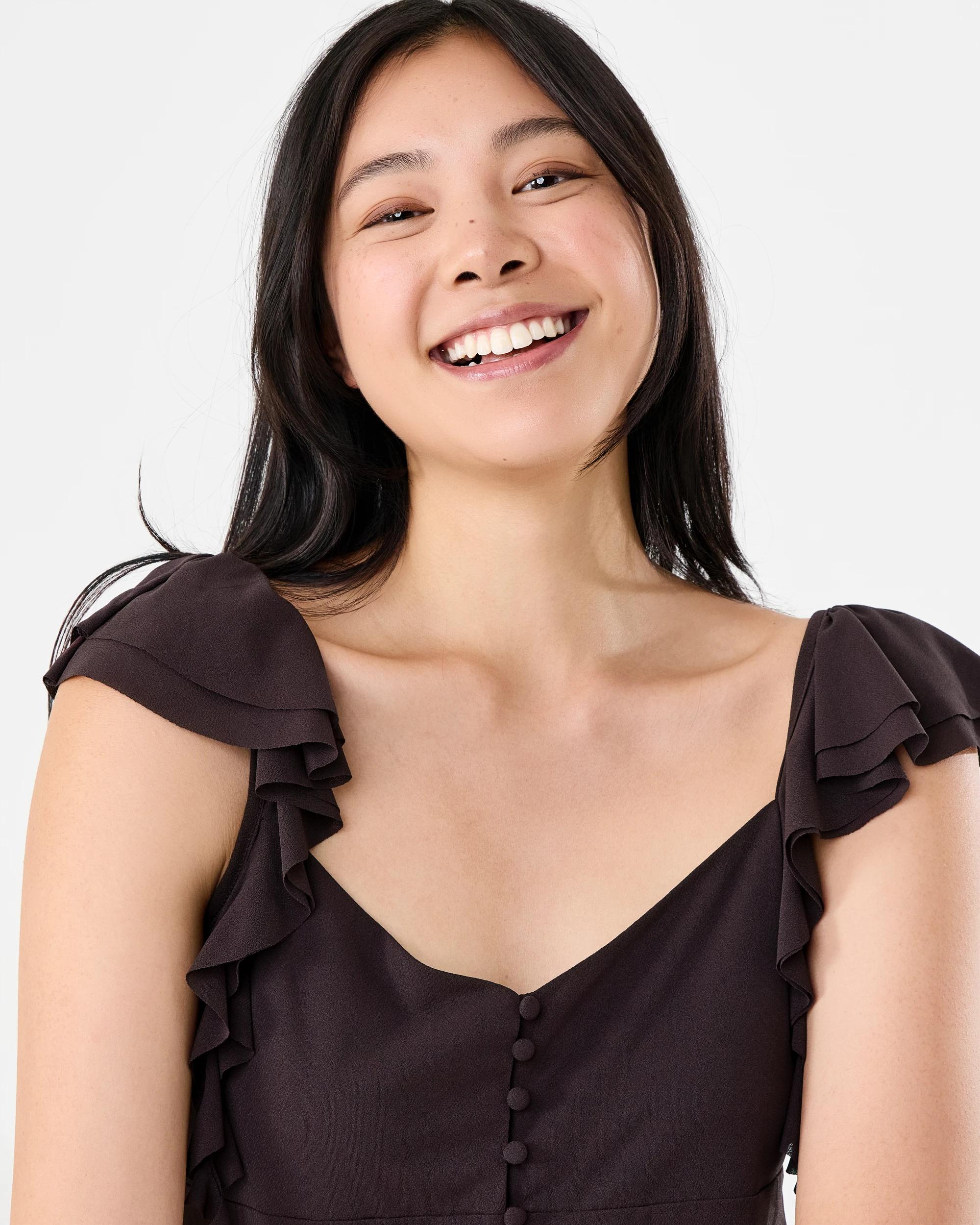 4 Sleeveless Ruffle Top Choc Plum, 4 of 7