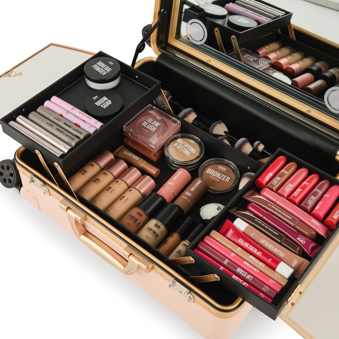 9 OXX Cosmetics Large LED Mirror Case with Wheels, 9 of 9