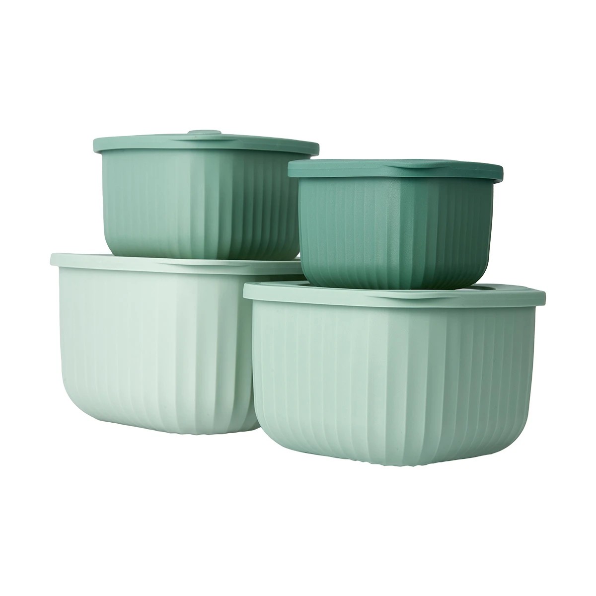 2 4 Piece Square Nested Food Storage Set - Green, 2 of 10