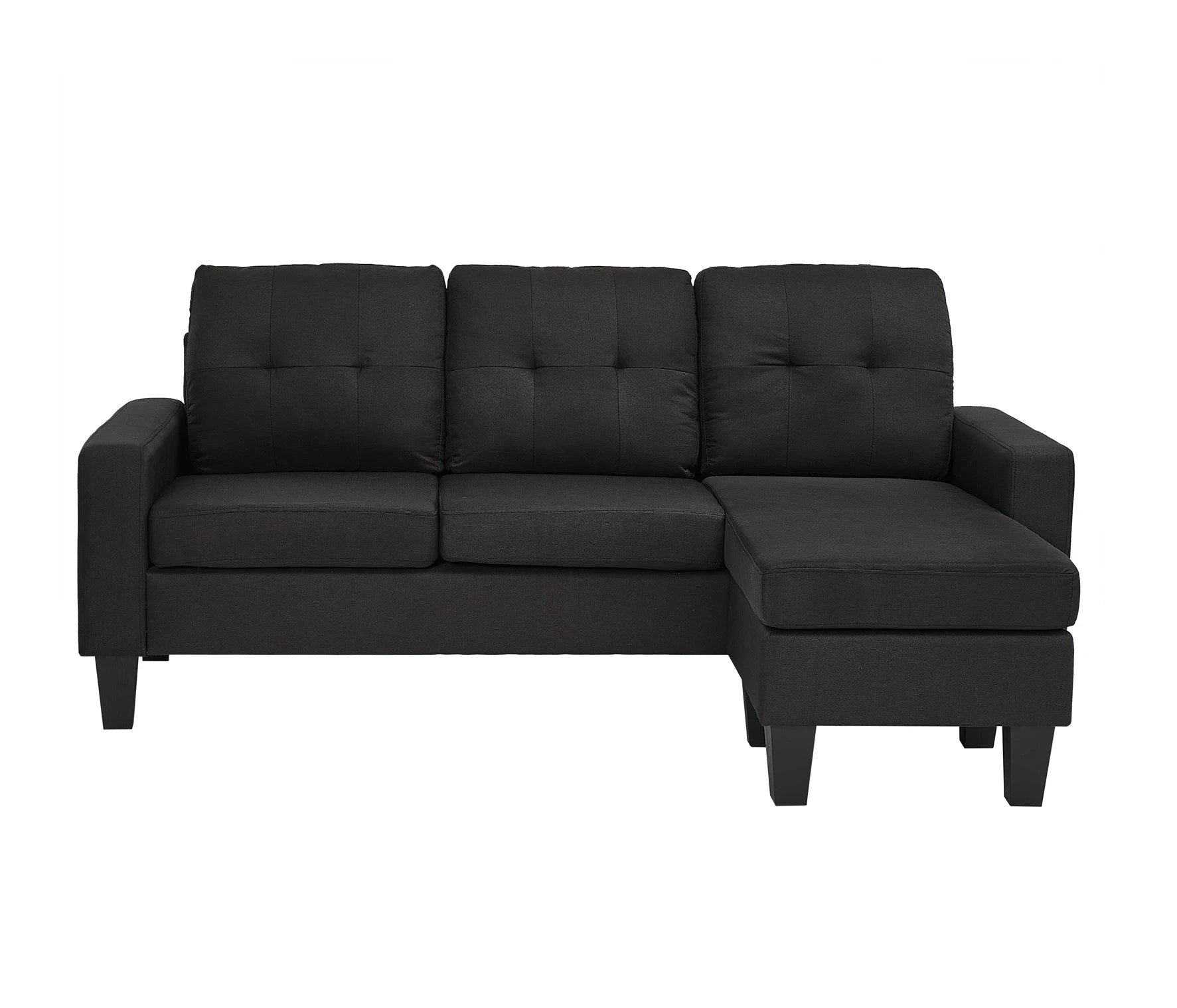 3 Foret 3 Seater Sofa Modular Corner Lounge Couch Modern Ottoman Fabric Black, 3 of 9
