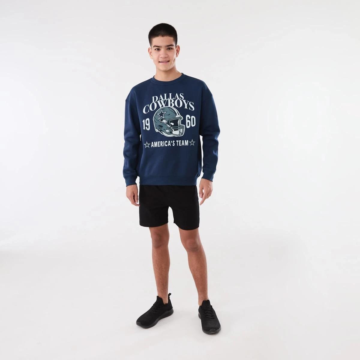 6 Official NFL Youth Fleece Top NAVY DALLAS, 6 of 6