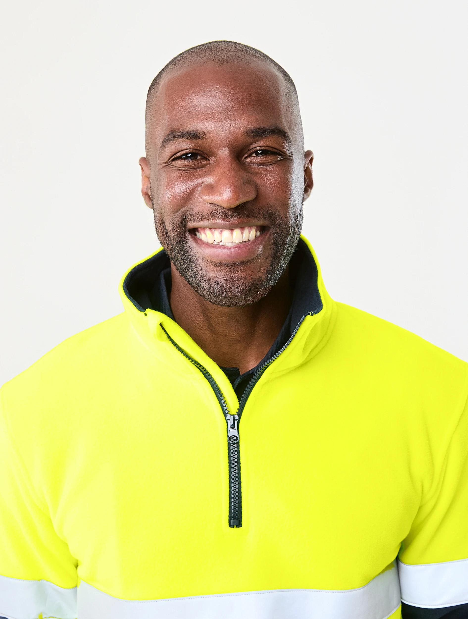 4 Workwear Hi-Vis 1/4 Zip Reflective Pullover Yellow, 4 of 6