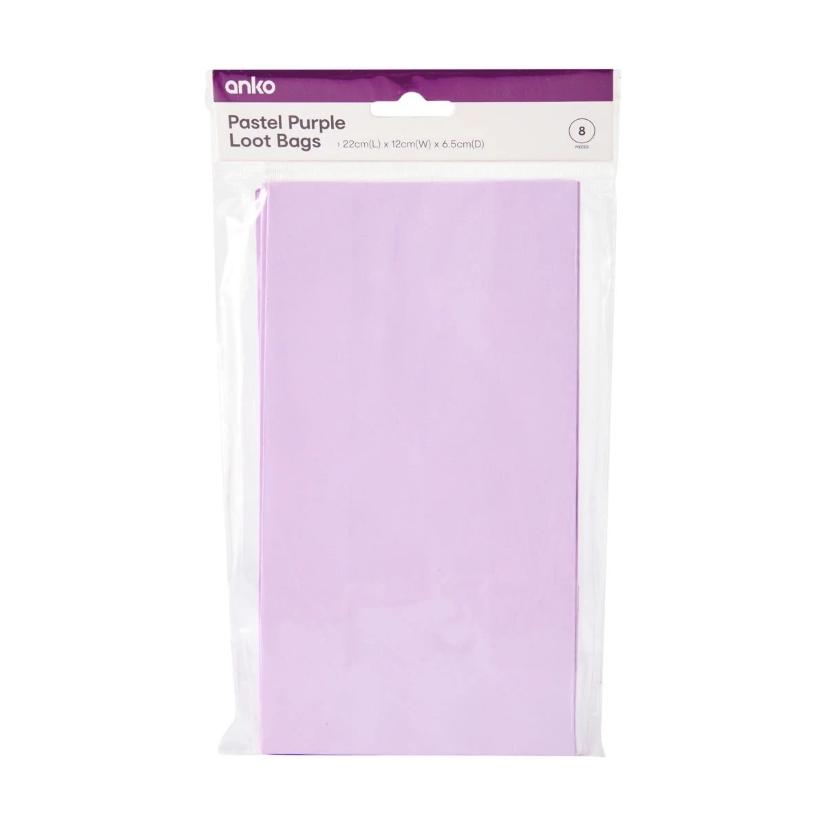 6 8 Piece Loot Bags - Pastel Purple, 6 of 6