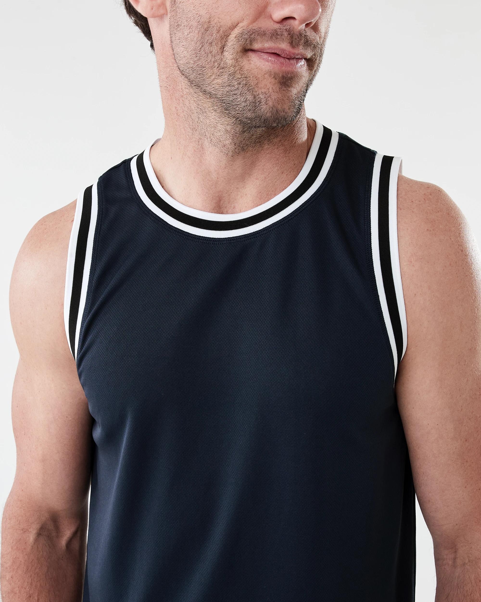 5 Active Mens Basketball Tank BLACK, 5 of 6