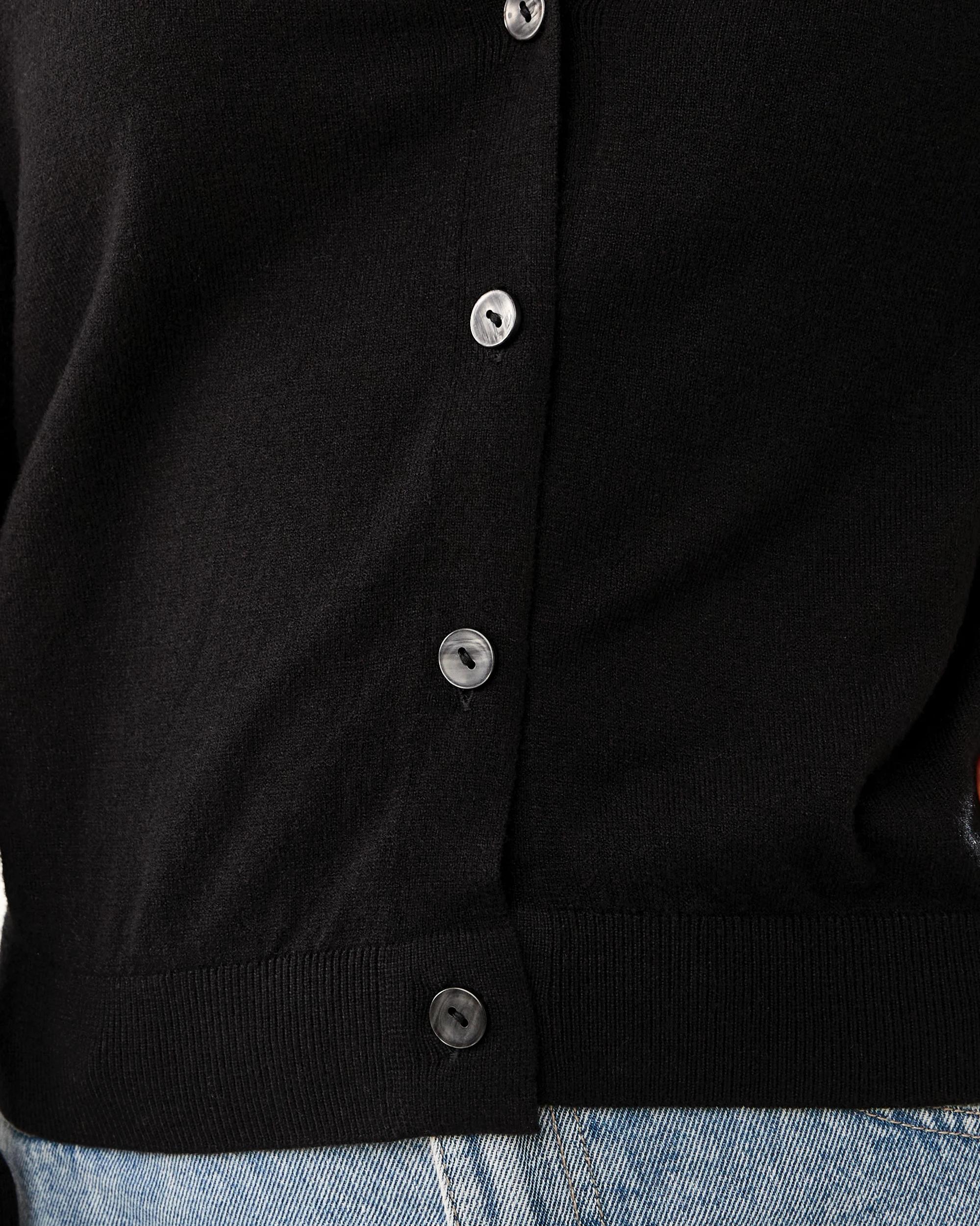 6 V-Neck Lightweight Cardigan BLACK, 6 of 6