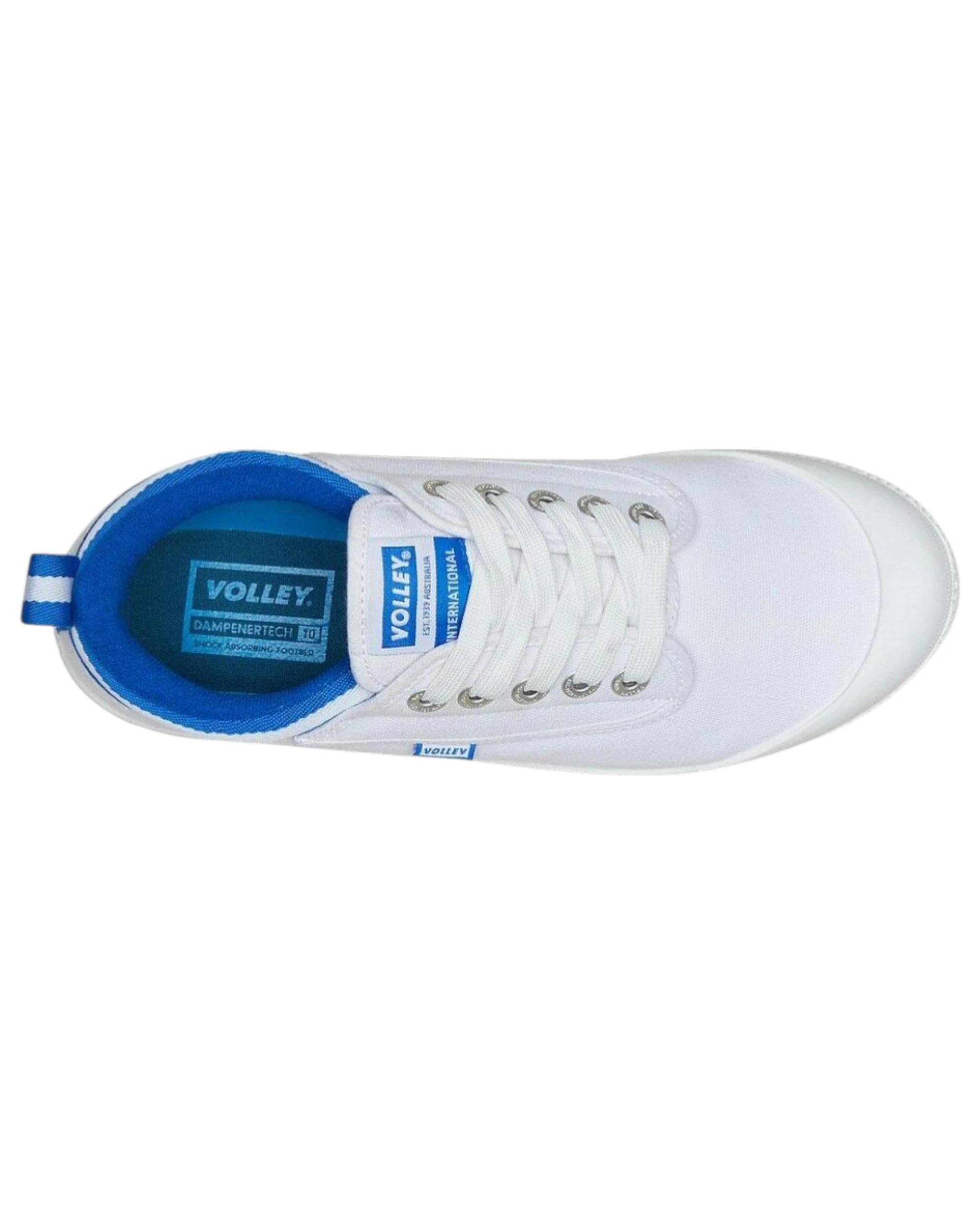 4 Volley Dunlop s International Low Canvas Casual Mens Shoes - White/Blue WHITE/BLUE INTERNATIONAL LOW, 4 of 4