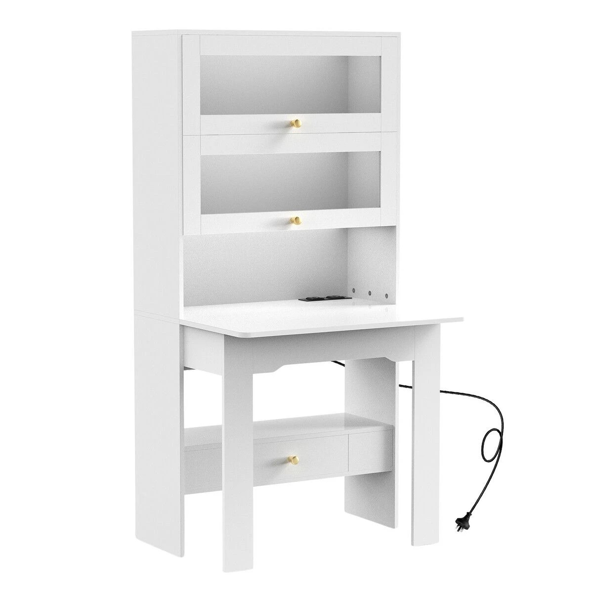 1 LUXSUITE Computer Desk Bookshelf Office Study Work Folding, 1 of 7