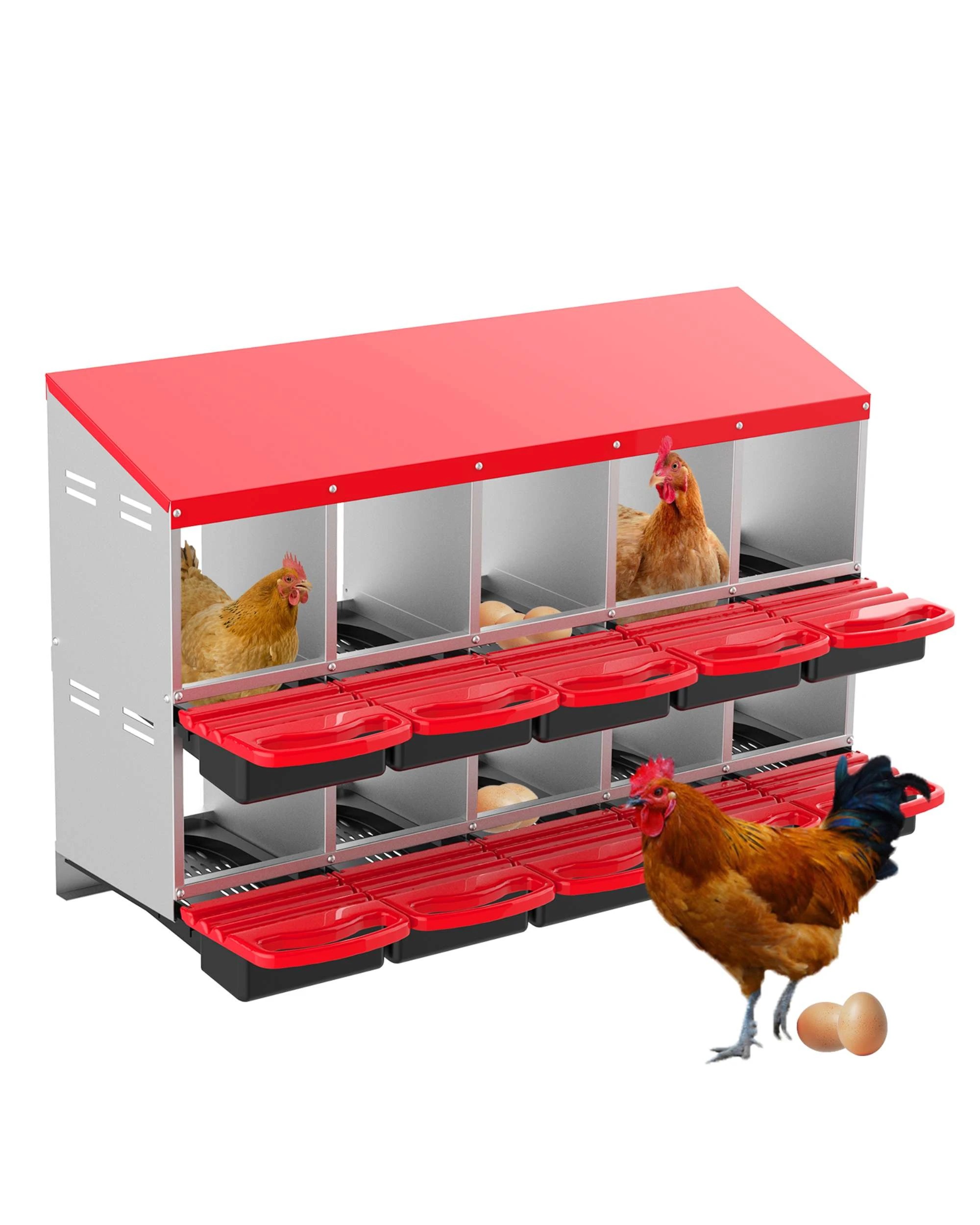 Advwin 10 Holes Chicken Nesting Boxes Chicken Egg Laying Box Egg ...