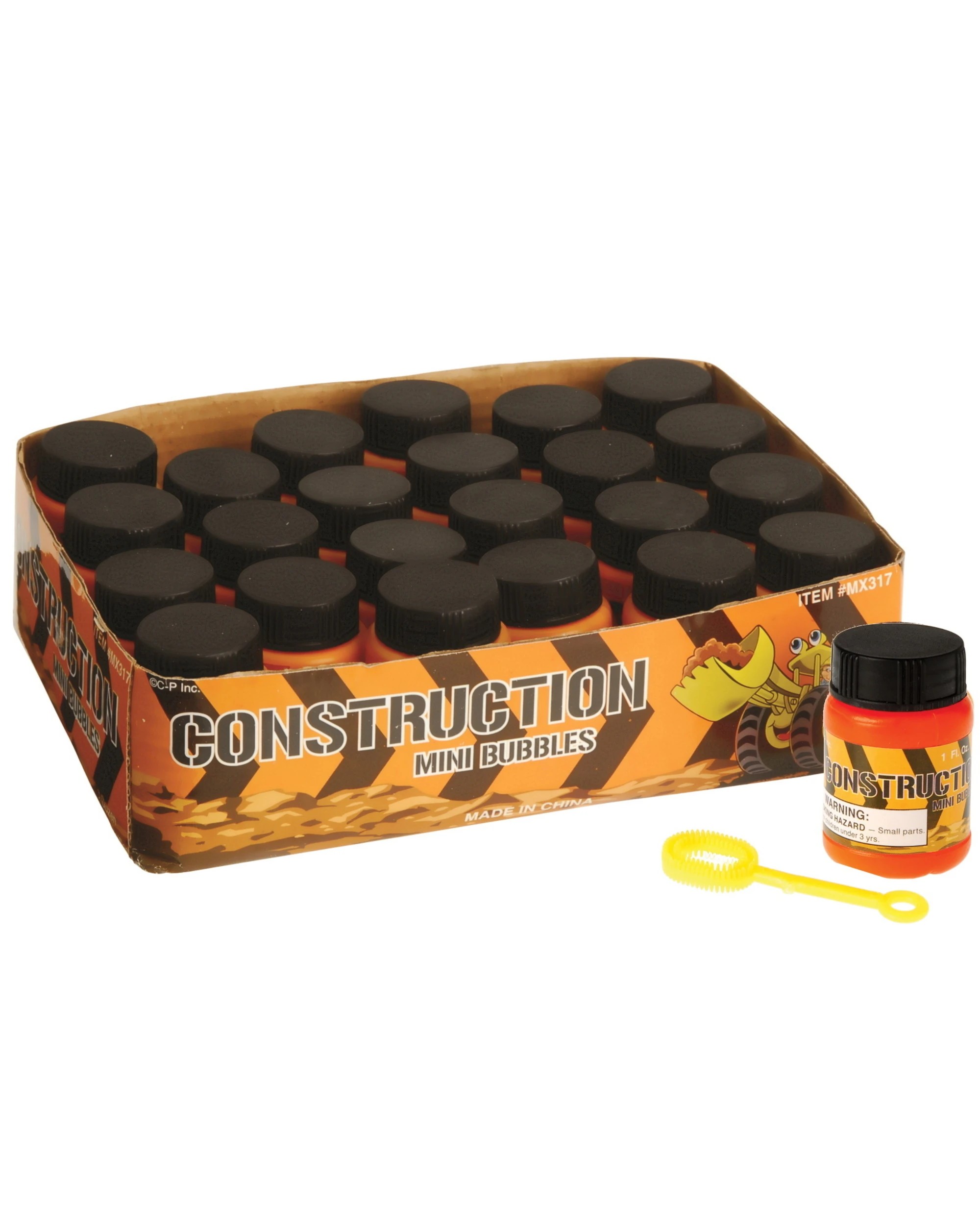 1 Partyrama Construction Mini Bubble Bottles Pack of 24, 1 of 1