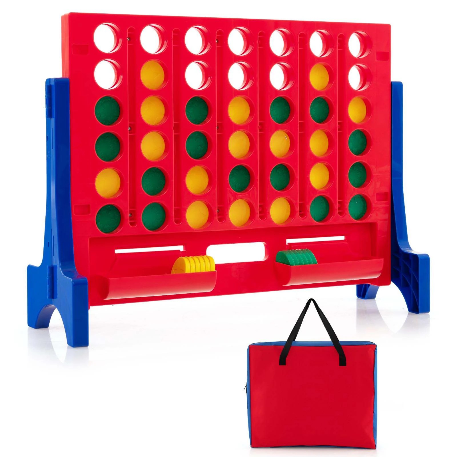 1 Costway Wall Mounted Tabletop Giant 4 In A Row Jumbo Connect Game - Red, 1 of 1