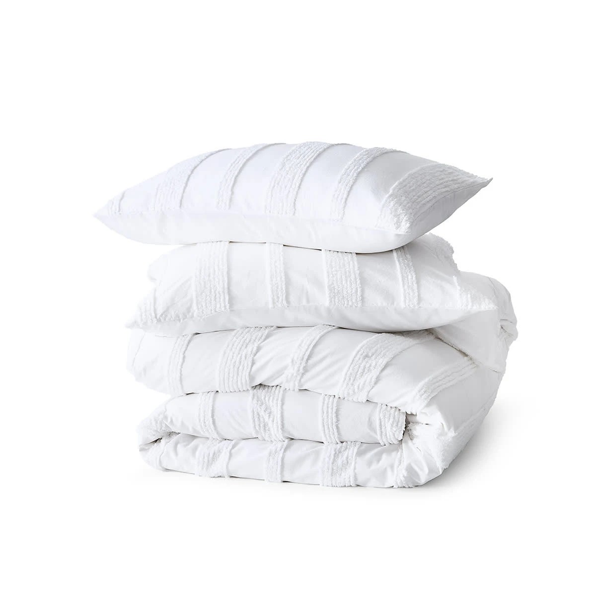 5 Willow Cotton Quilt Cover Set - Queen Bed, White, 5 of 6