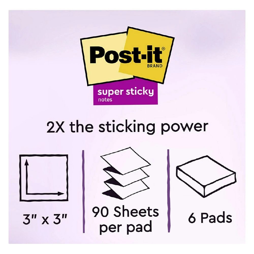 5 Post-it Super Sticky Dispenser Notes 76mm Energy Boost 6 Pack, 5 of 9