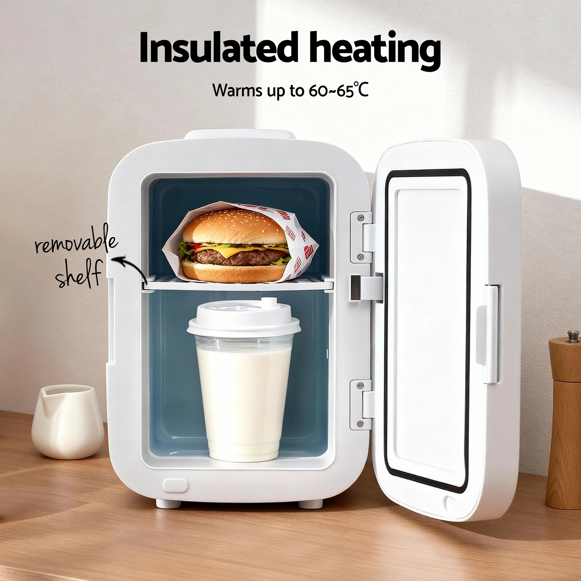 6 Glacio Mini Fridge Portable  Electric Cooler Warmer 12V 220V - White, 6 of 8