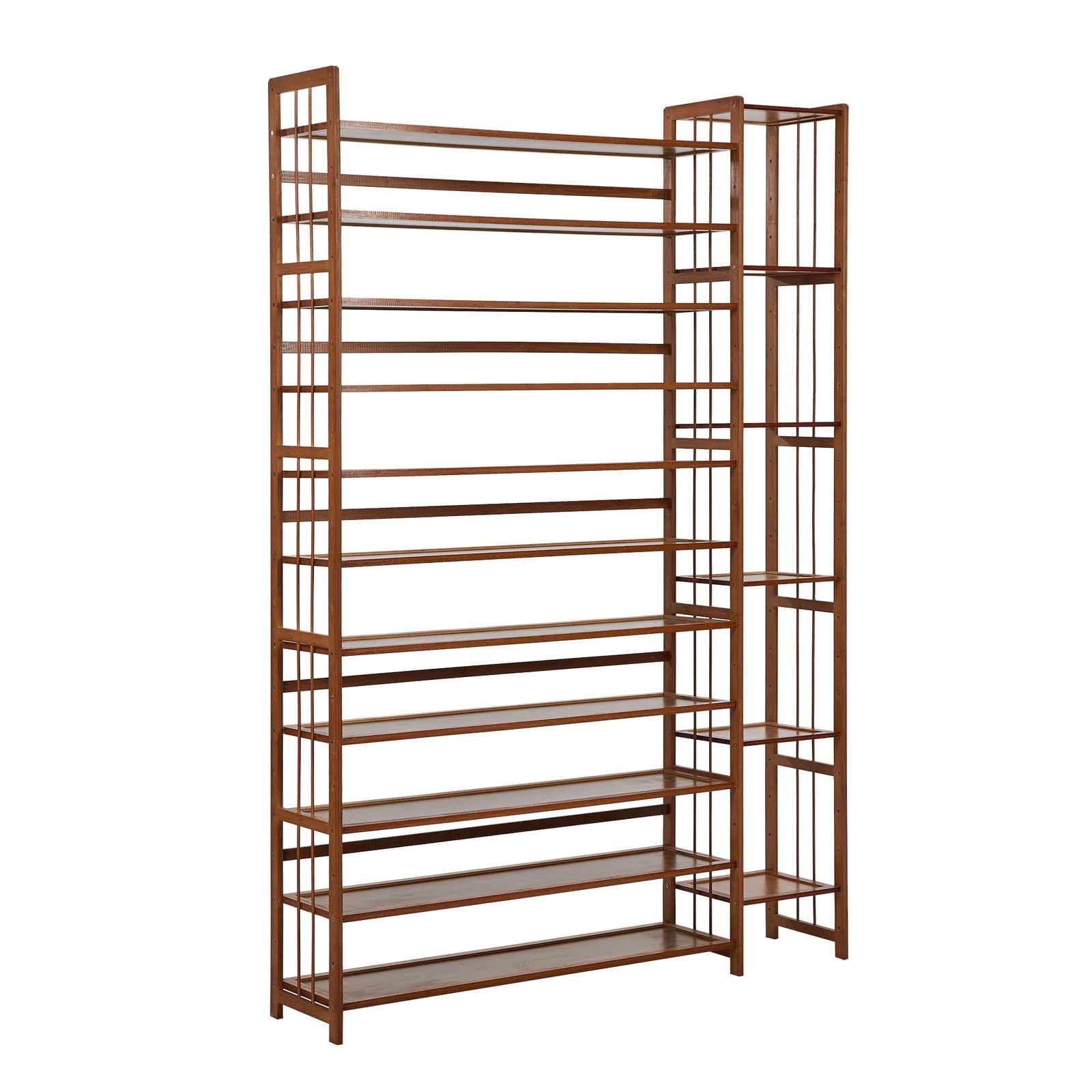 4 Oikiture Shoe Rack Organizer Bamboo Stand 11 Shelves with Boots Storage - Brown, 4 of 7