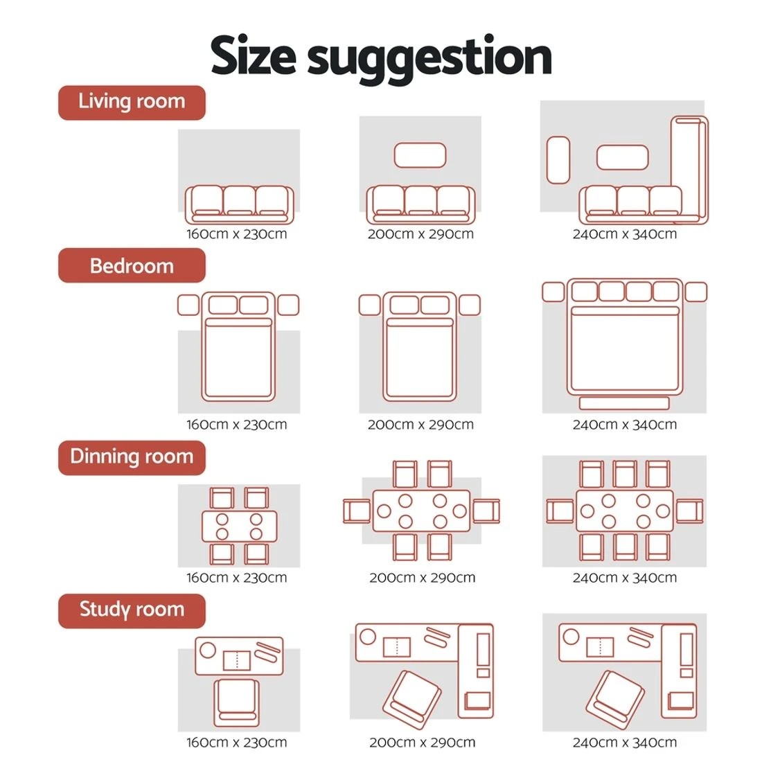 9 Artiss Floor Rug 160X230cm Large Washable Area Rug Modern Living Room Carpet - Red, 9 of 9