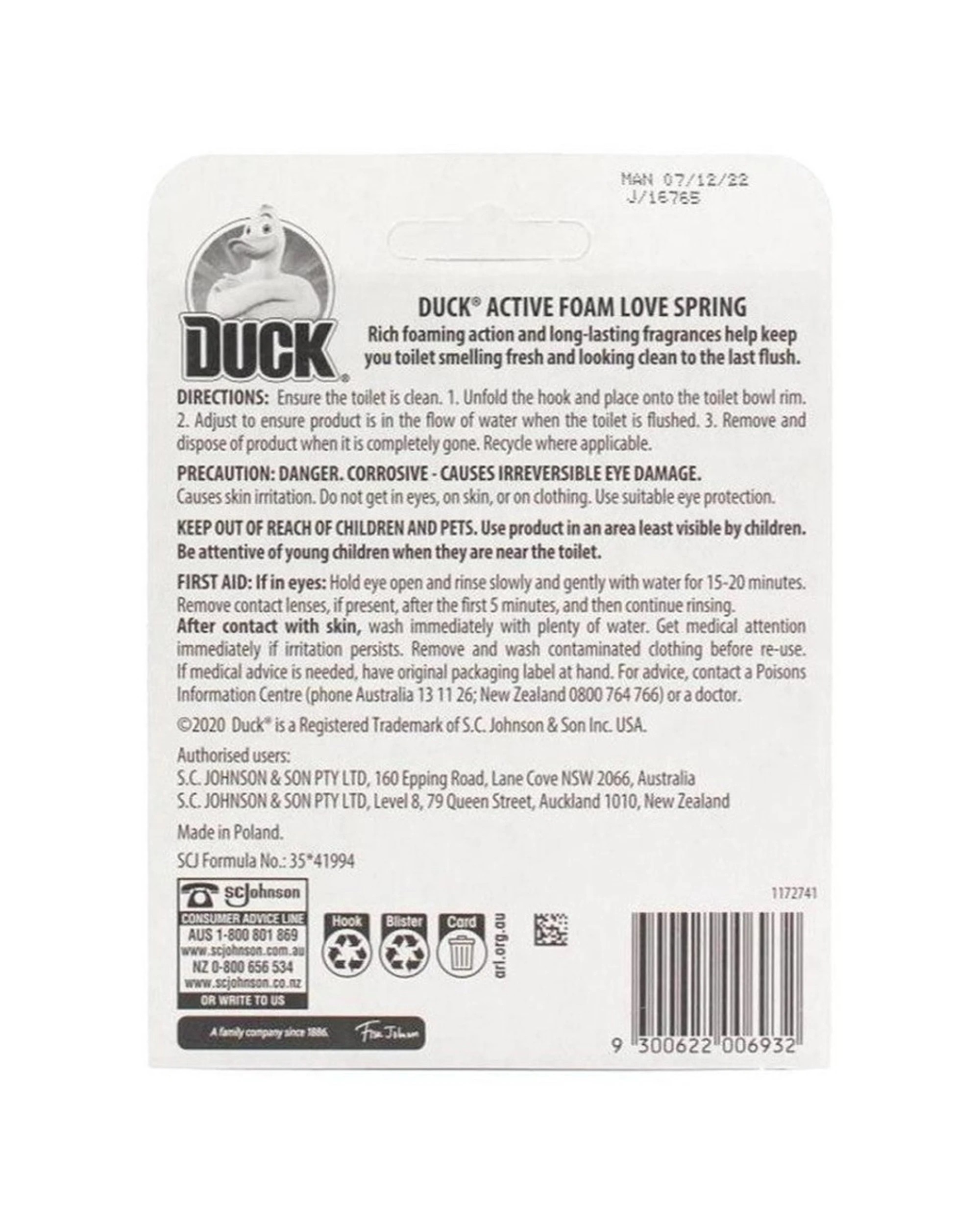 4 Duck 7pc Cage Active Foam Toilet Bowl Cleaners Love Spring Scent 38.6g - Assorted, 4 of 4