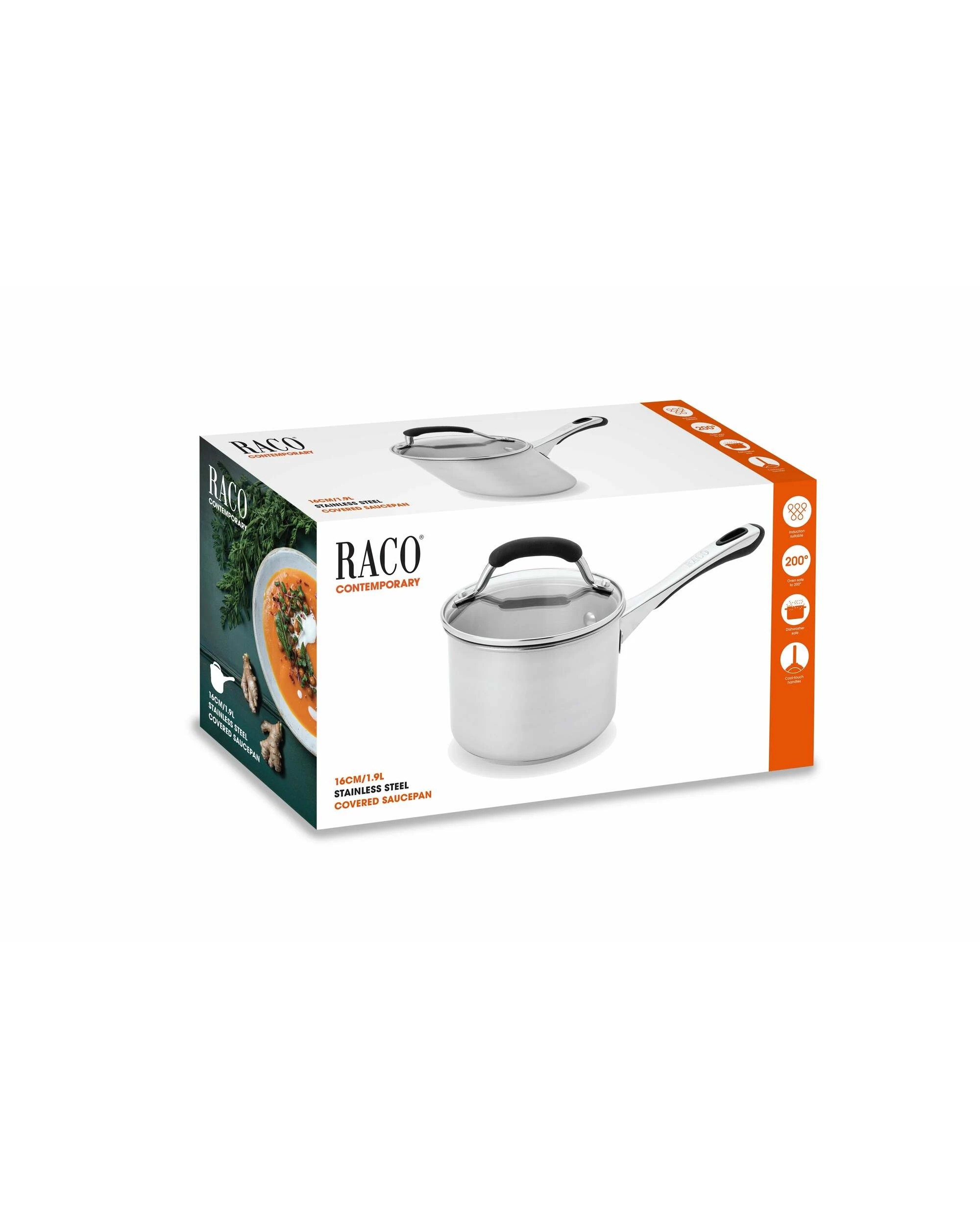 2 RACO Contemporary Stainless Steel Induction Saucepan 16cm/1.9L - Silver, 2 of 2