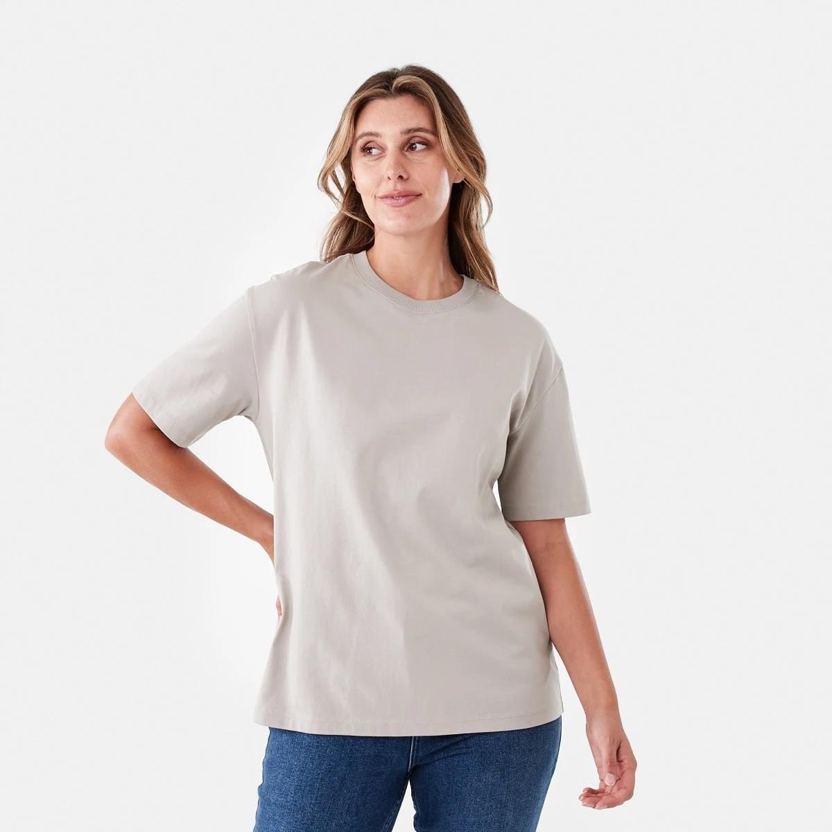 1 Short Sleeve Oversized Boyfriend T-shirt FADED TAUPE, 1 of 5